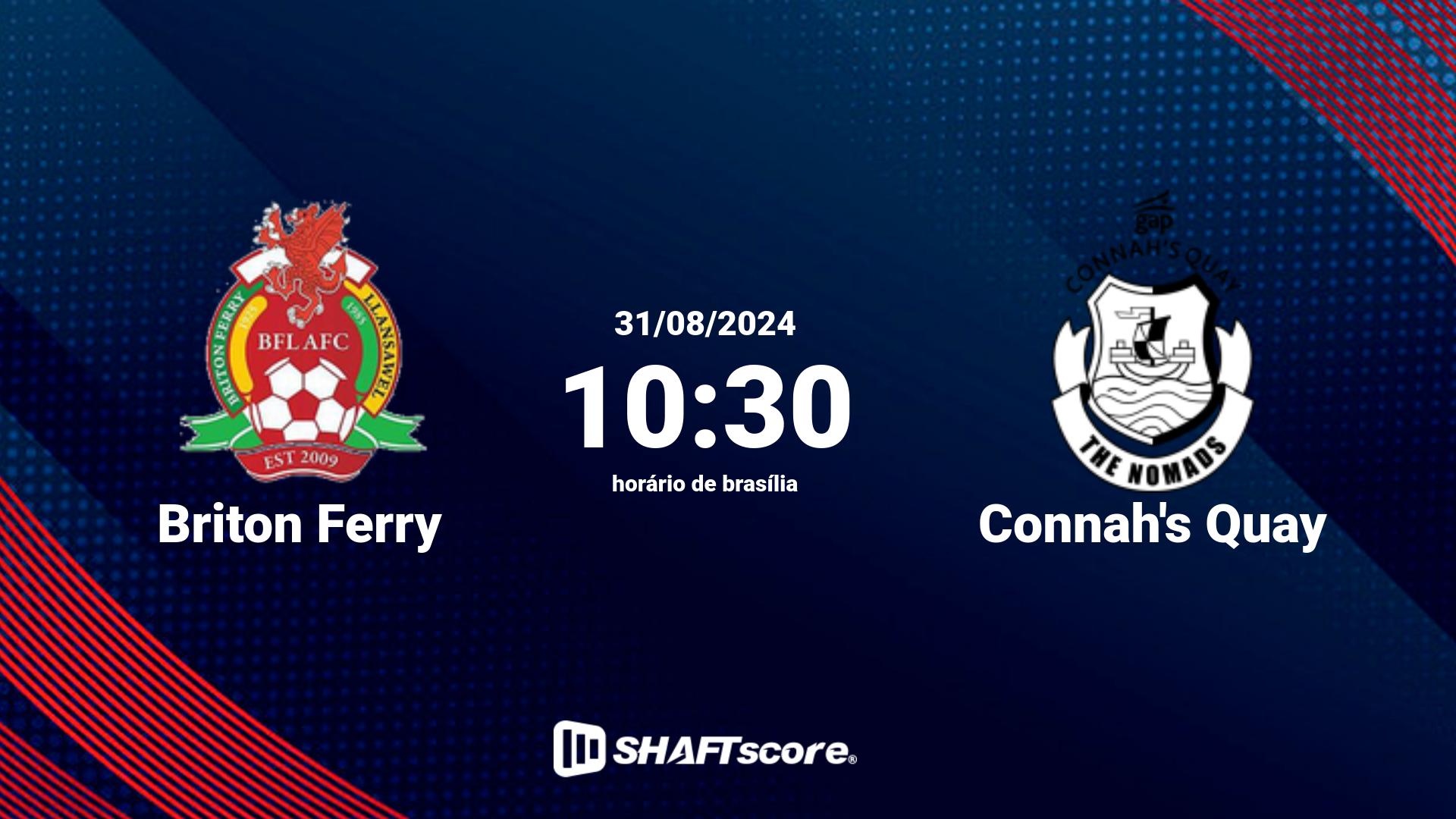 Estatísticas do jogo Briton Ferry vs Connah's Quay 31.08 10:30