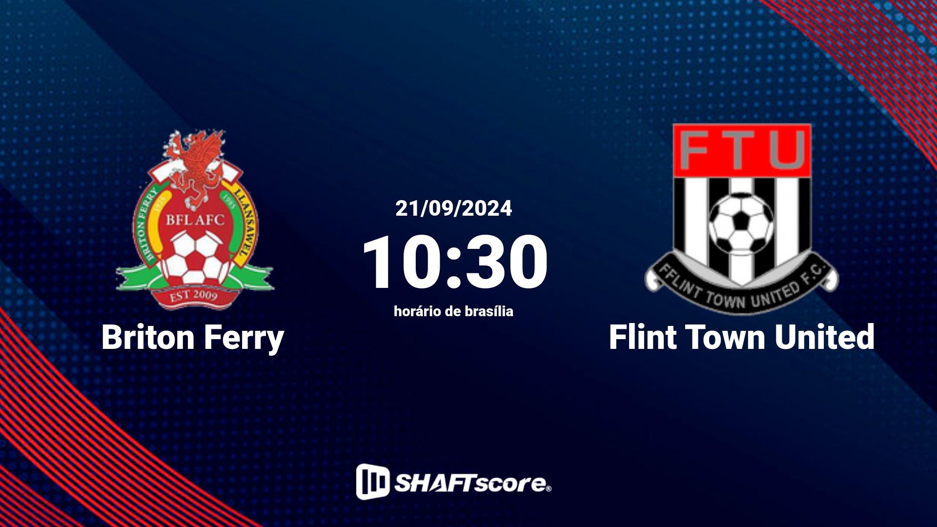 Estatísticas do jogo Briton Ferry vs Flint Town United 21.09 10:30