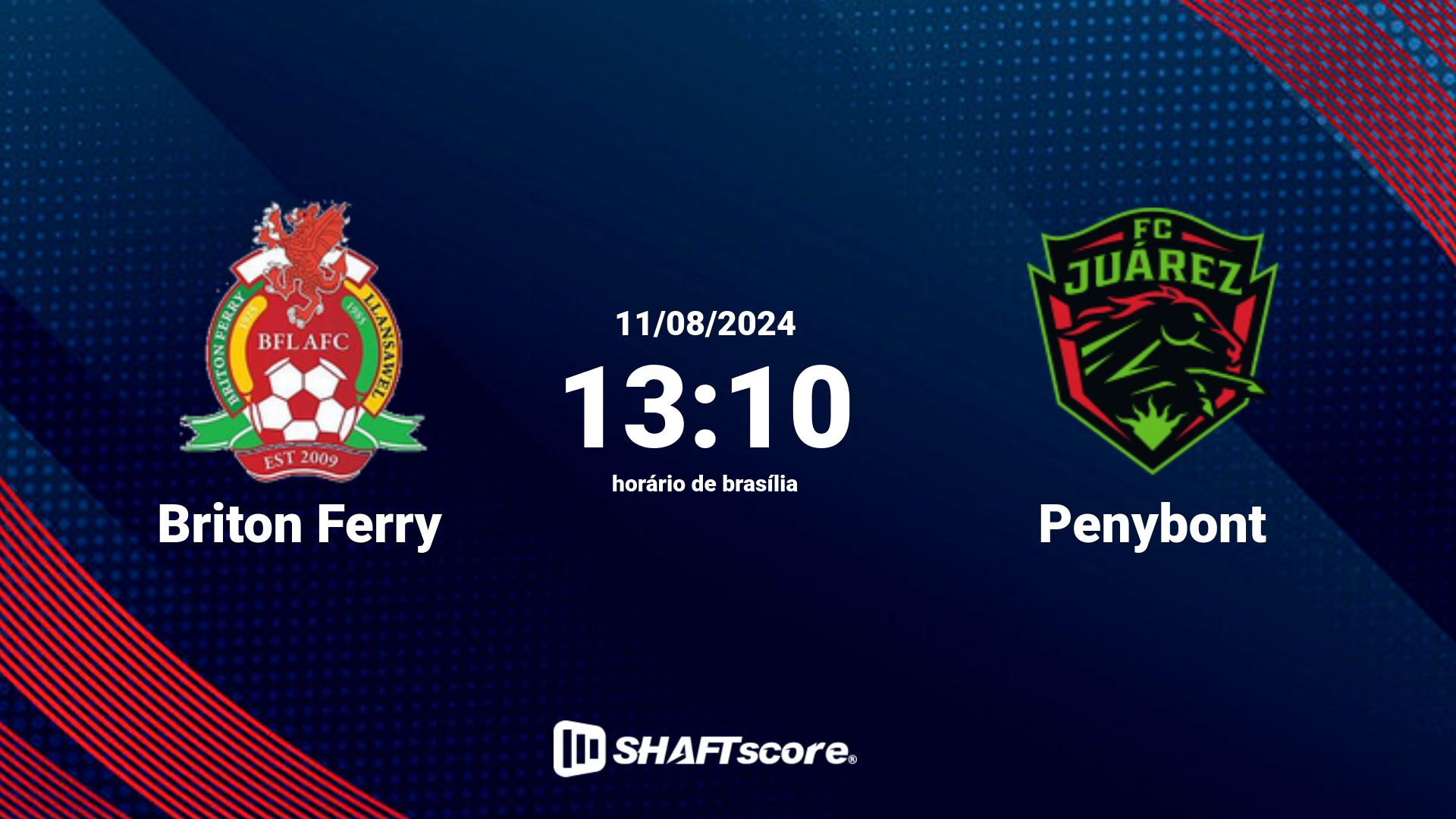 Estatísticas do jogo Briton Ferry vs Penybont 11.08 13:10