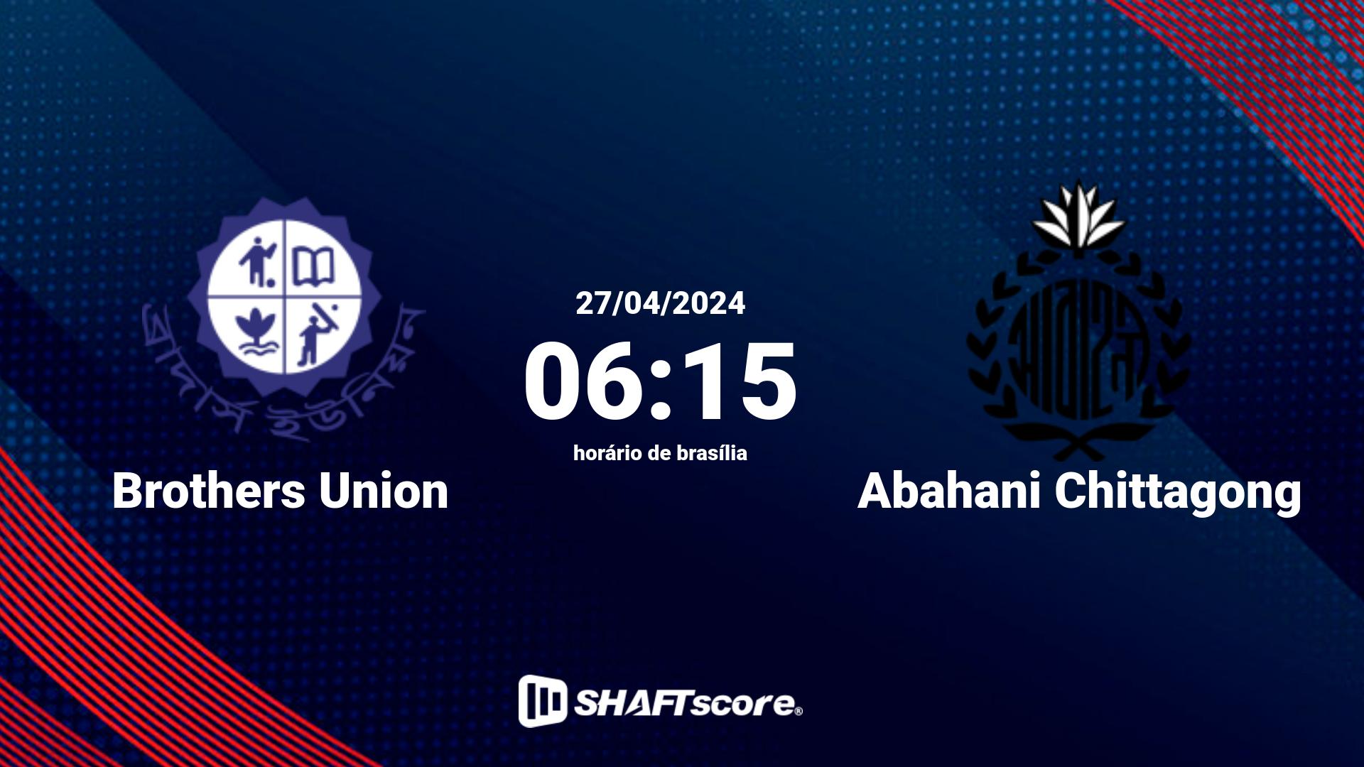 Estatísticas do jogo Brothers Union vs Abahani Chittagong 27.04 06:15