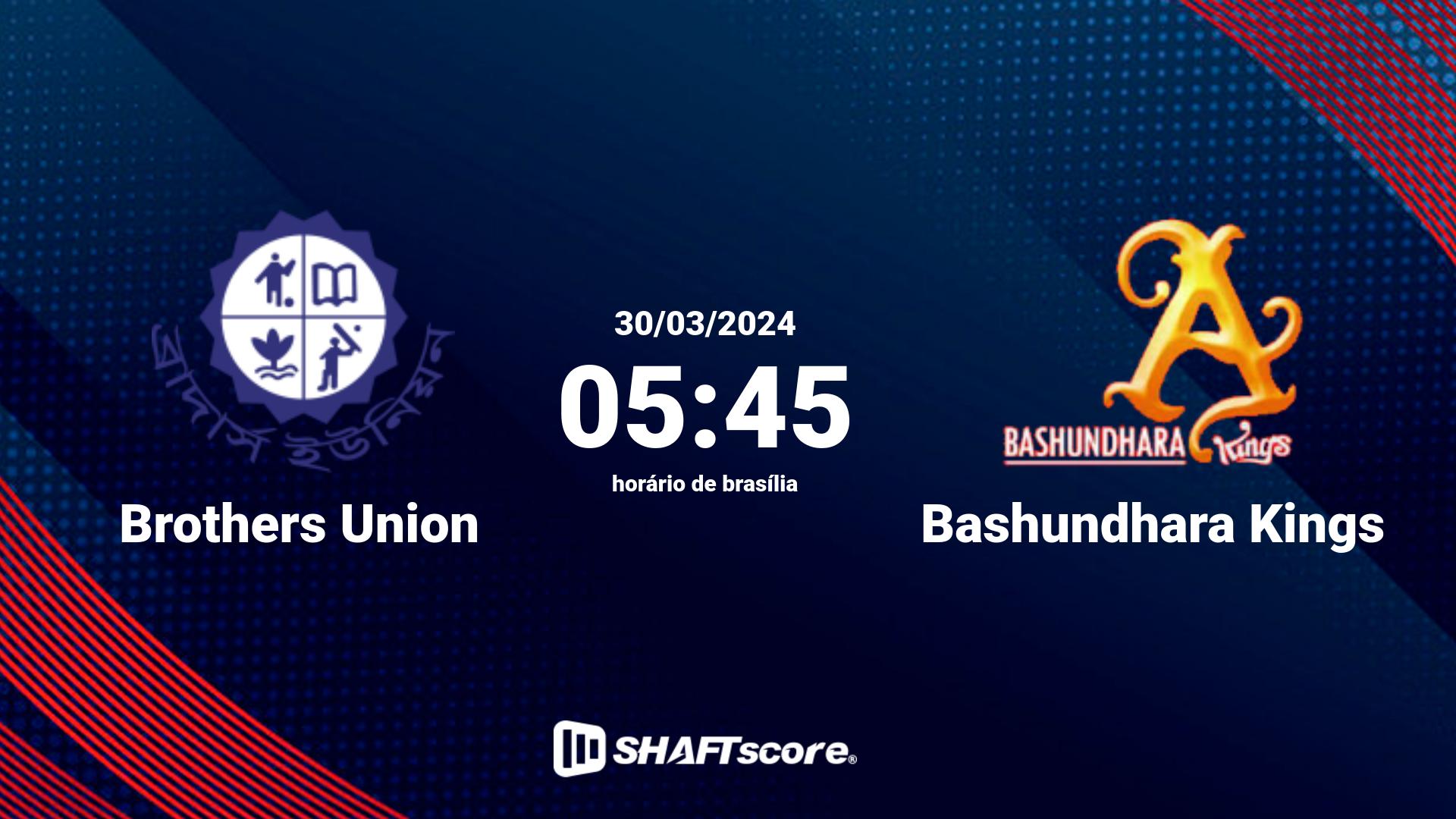 Estatísticas do jogo Brothers Union vs Bashundhara Kings 30.03 05:45