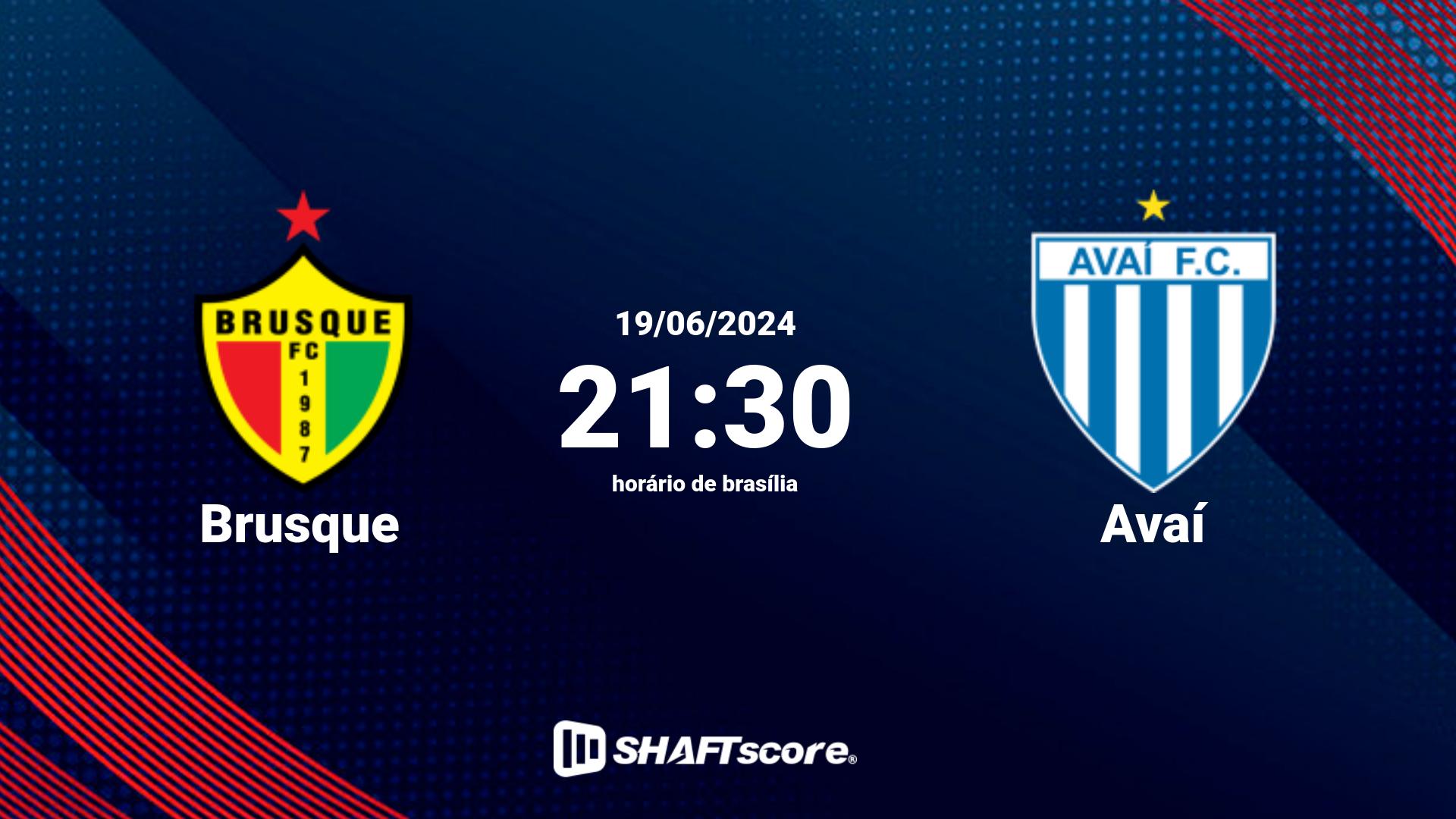 Estatísticas do jogo Brusque vs Avaí 19.06 21:30