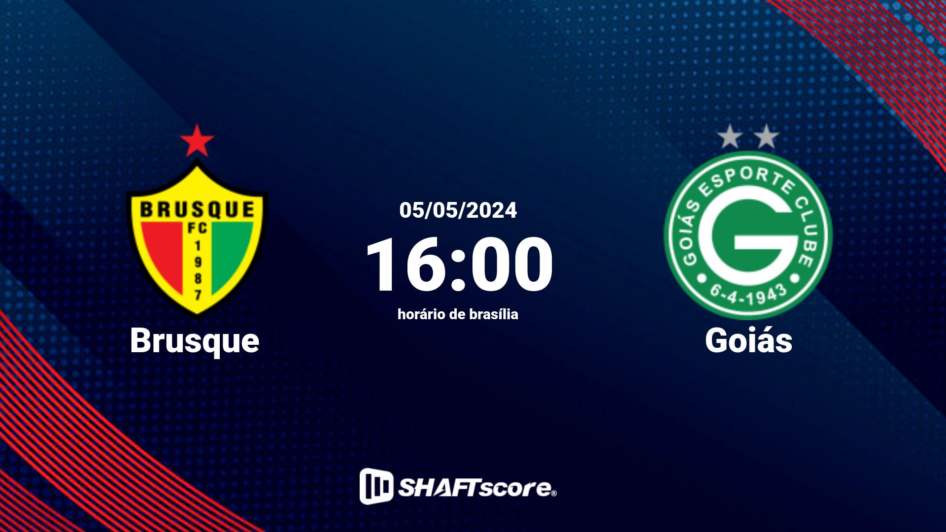 Estatísticas do jogo Brusque vs Goiás 05.05 16:00