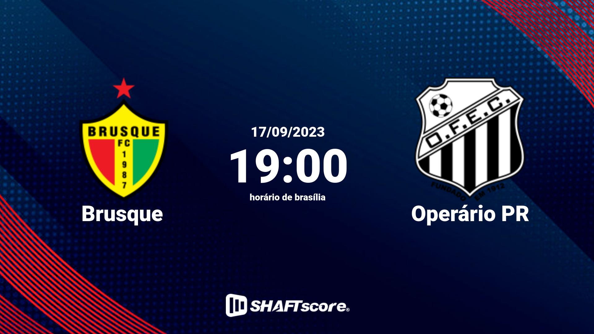 Estatísticas do jogo Brusque vs Operário PR 17.09 19:00