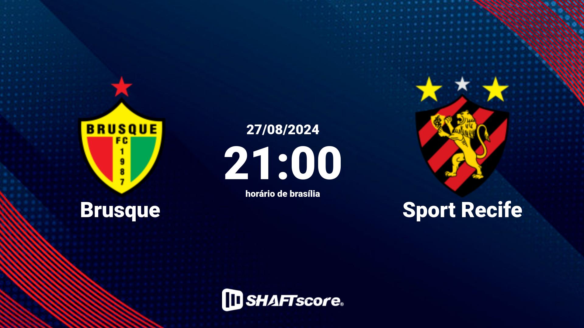 Estatísticas do jogo Brusque vs Sport Recife 27.08 21:00