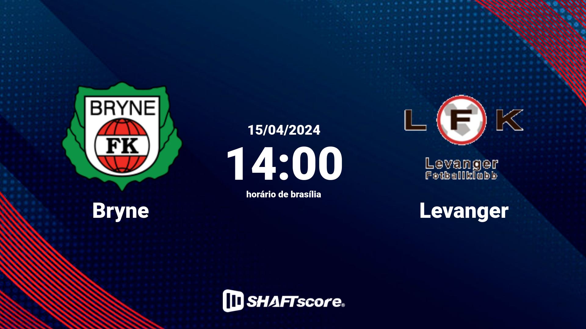 Estatísticas do jogo Bryne vs Levanger 15.04 14:00