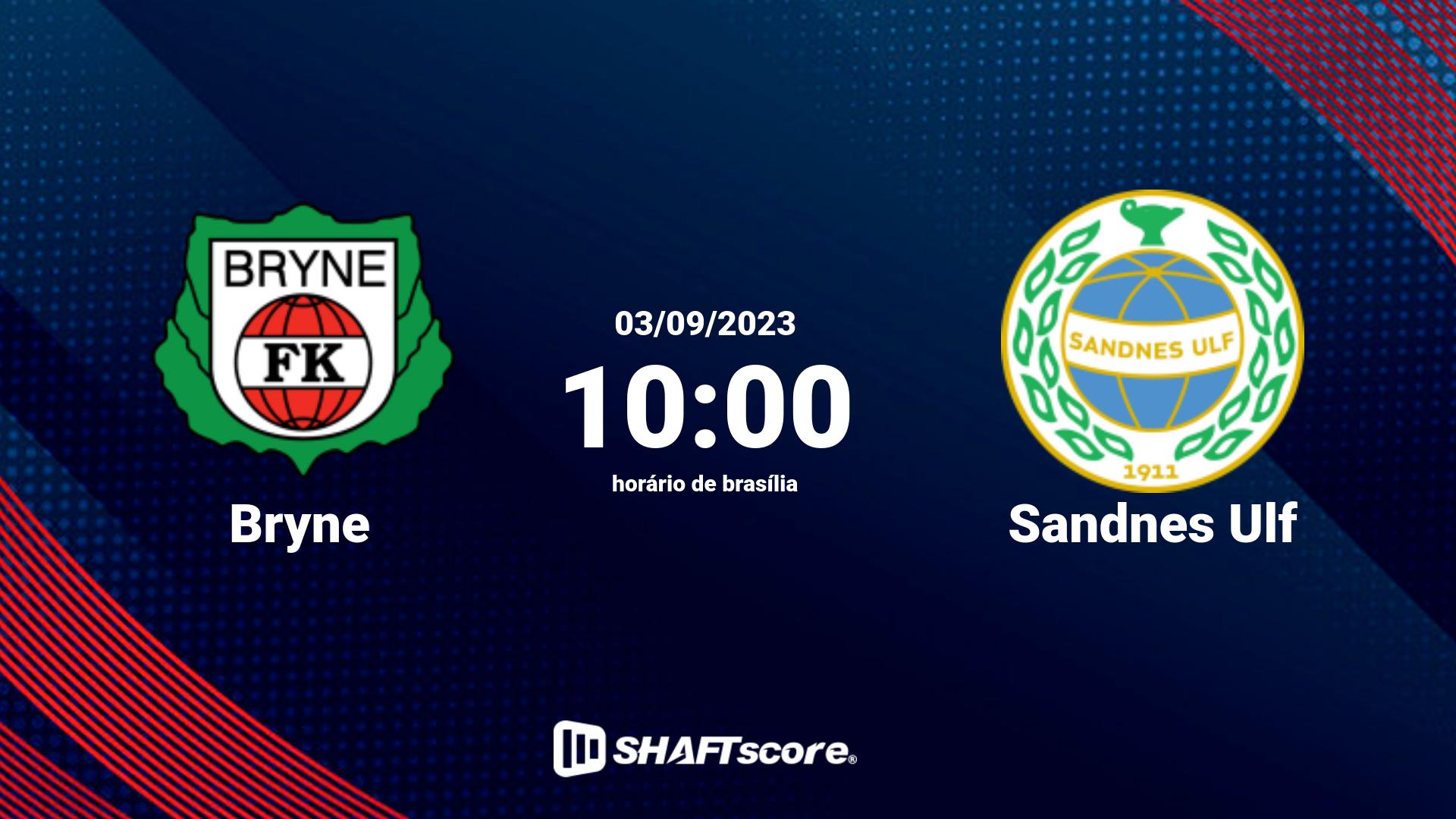 Estatísticas do jogo Bryne vs Sandnes Ulf 03.09 10:00