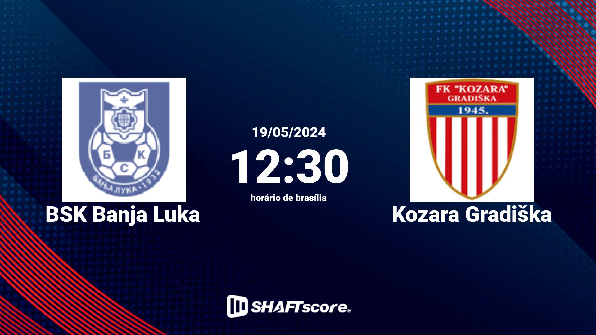 Estatísticas do jogo BSK Banja Luka vs Kozara Gradiška 19.05 12:30