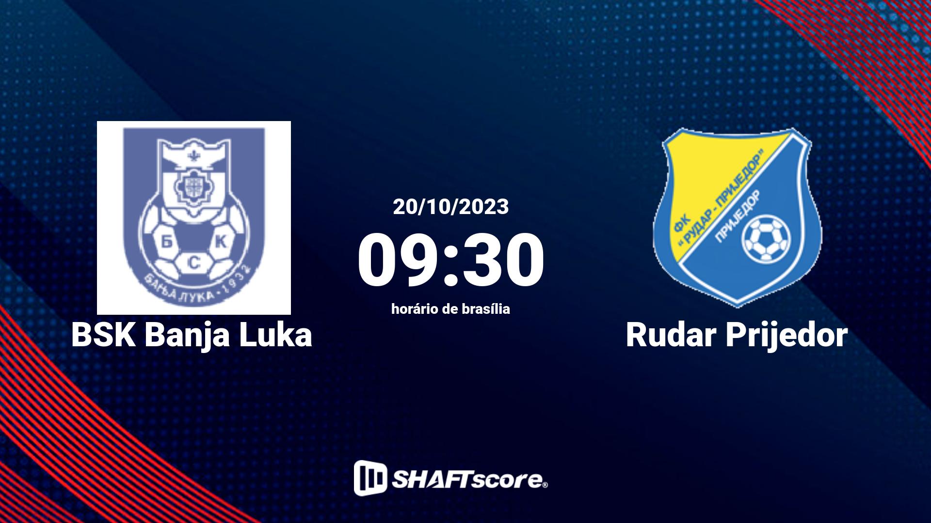 Estatísticas do jogo BSK Banja Luka vs Rudar Prijedor 20.10 09:30