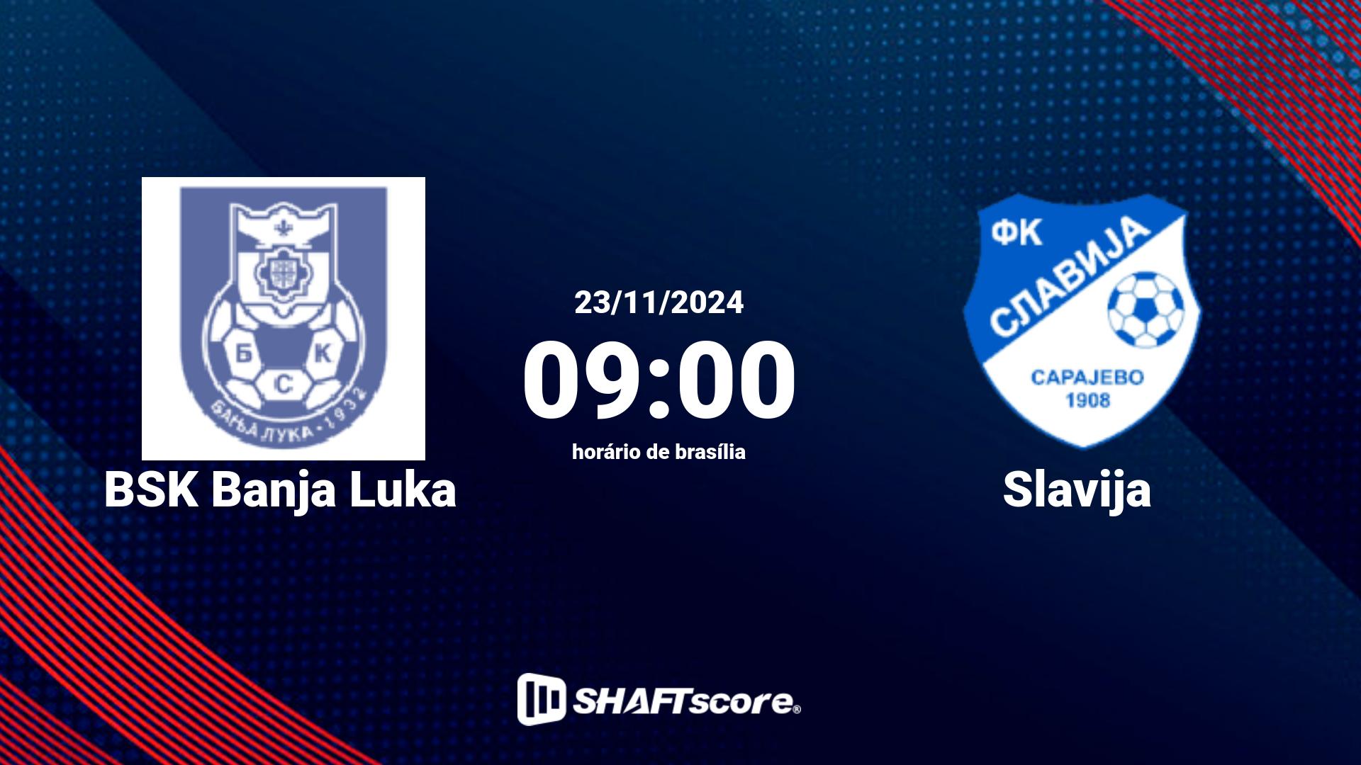 Estatísticas do jogo BSK Banja Luka vs Slavija 23.11 09:00