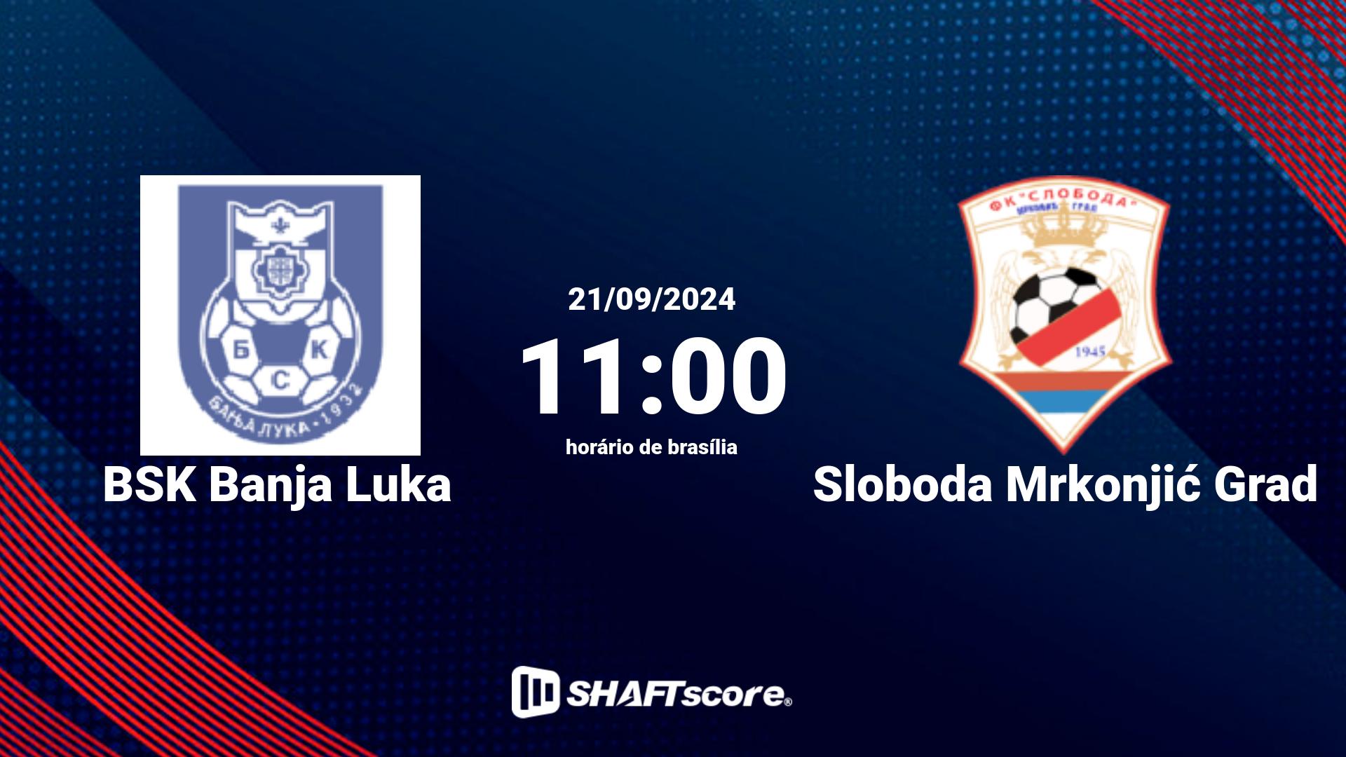 Estatísticas do jogo BSK Banja Luka vs Sloboda Mrkonjić Grad 21.09 11:00