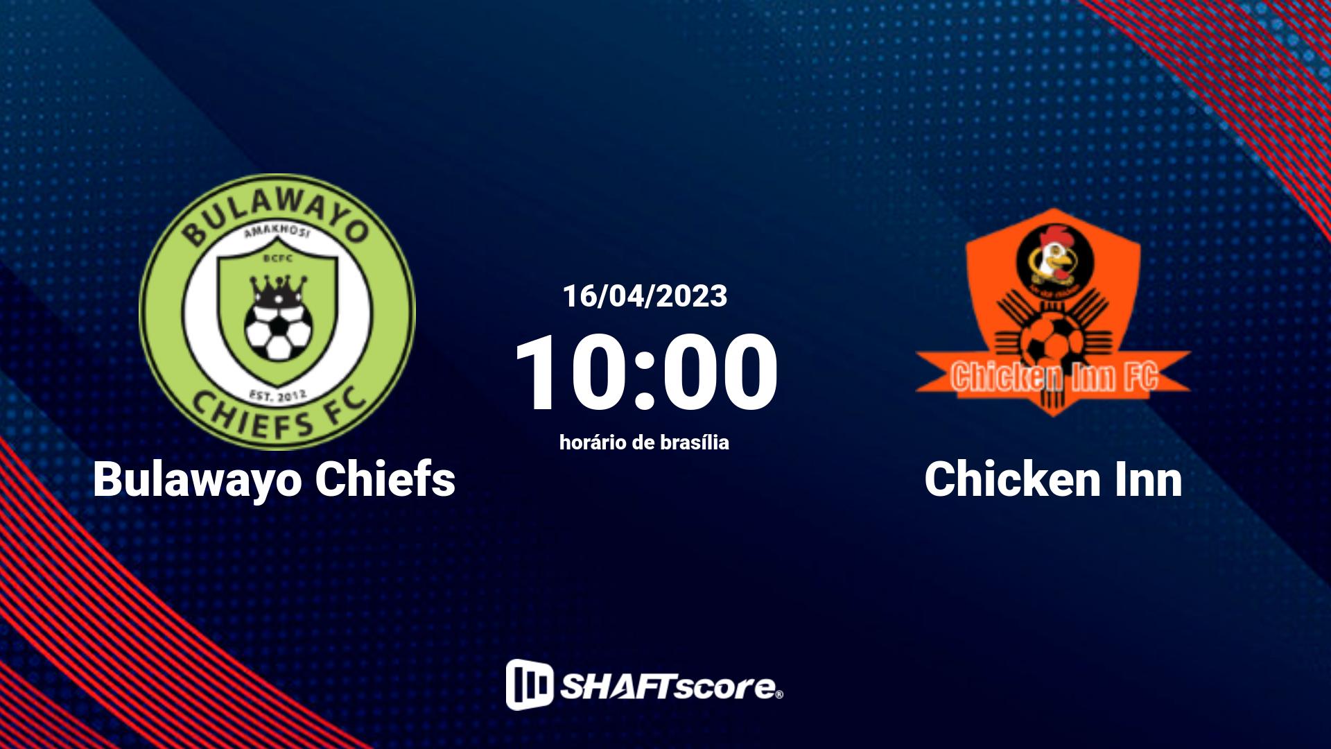 Estatísticas do jogo Bulawayo Chiefs vs Chicken Inn 16.04 10:00