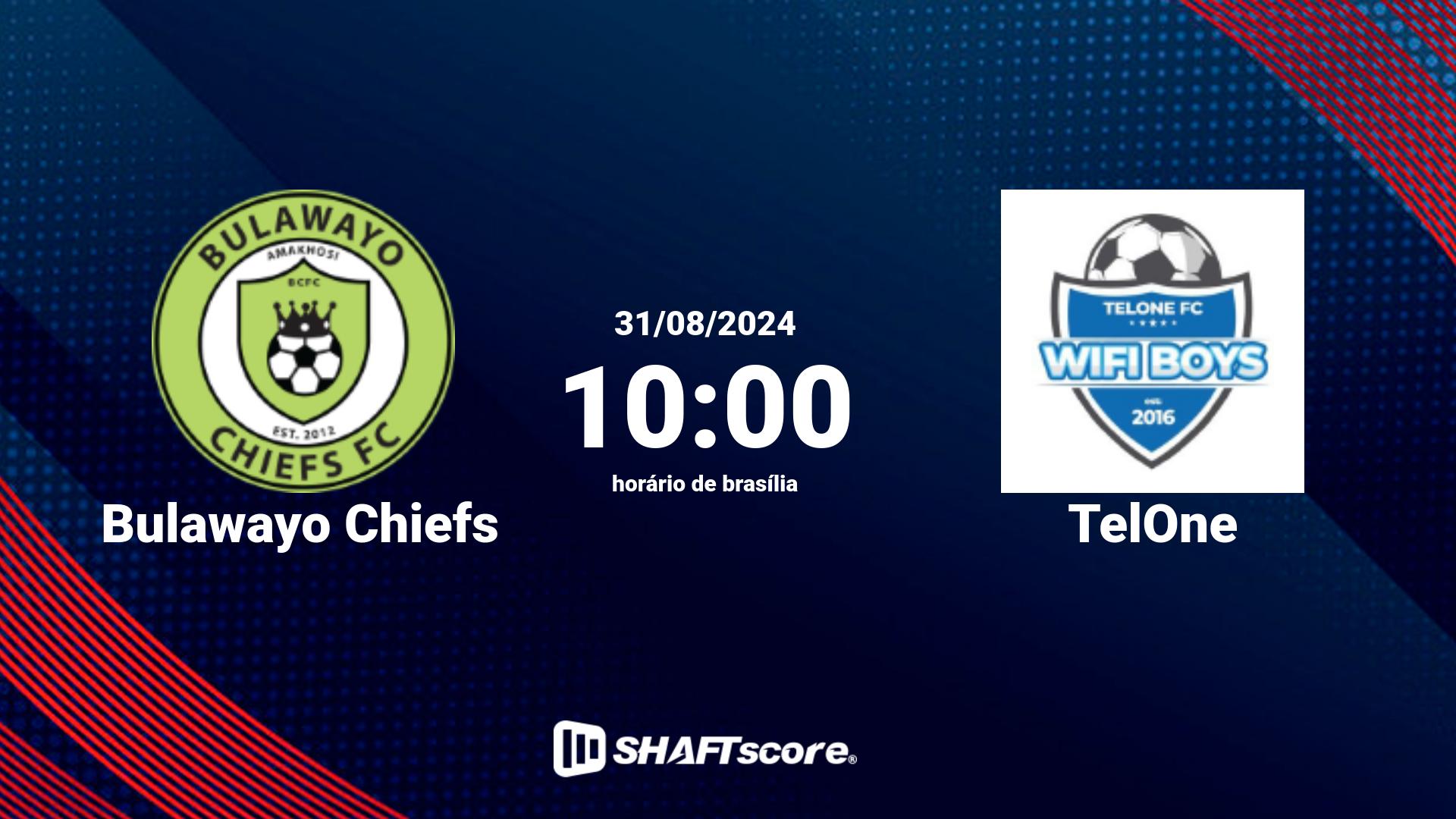 Estatísticas do jogo Bulawayo Chiefs vs TelOne 31.08 10:00