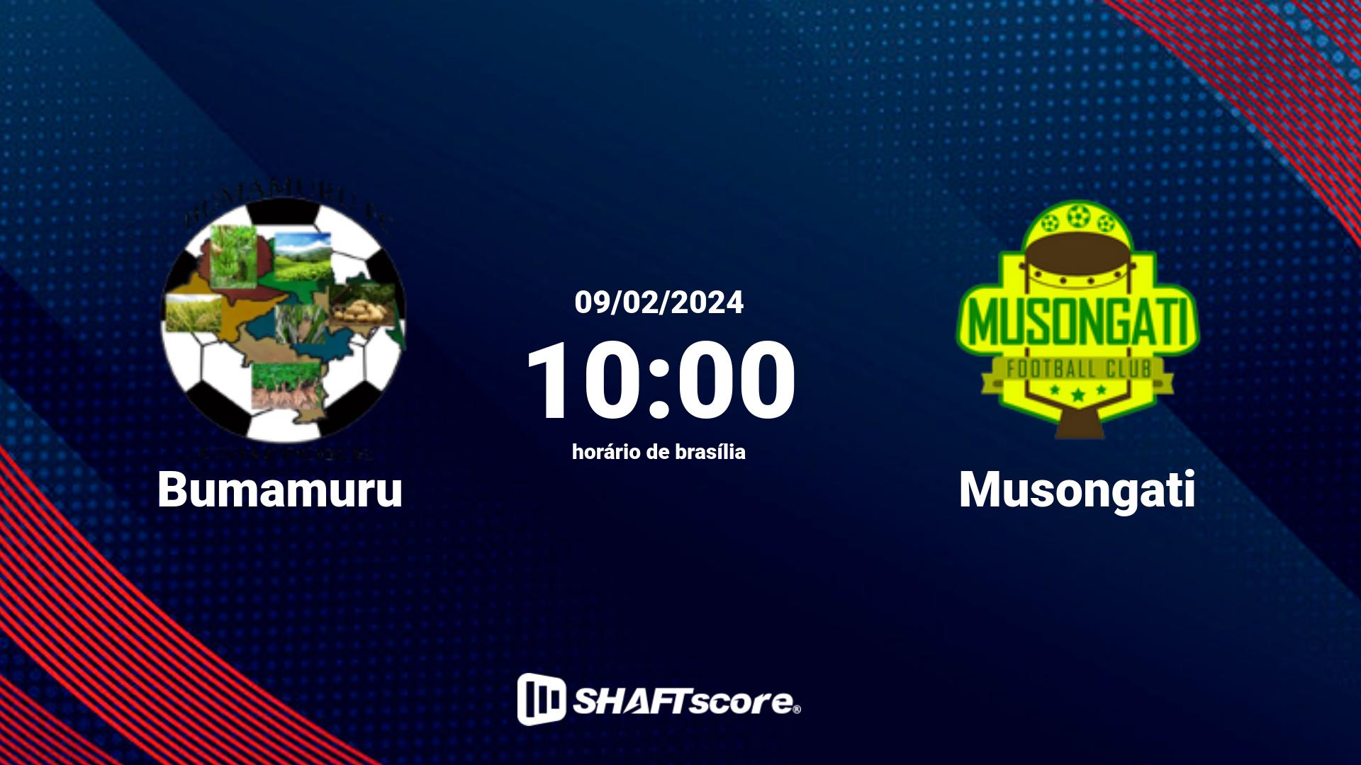 Estatísticas do jogo Bumamuru vs Musongati 09.02 10:00