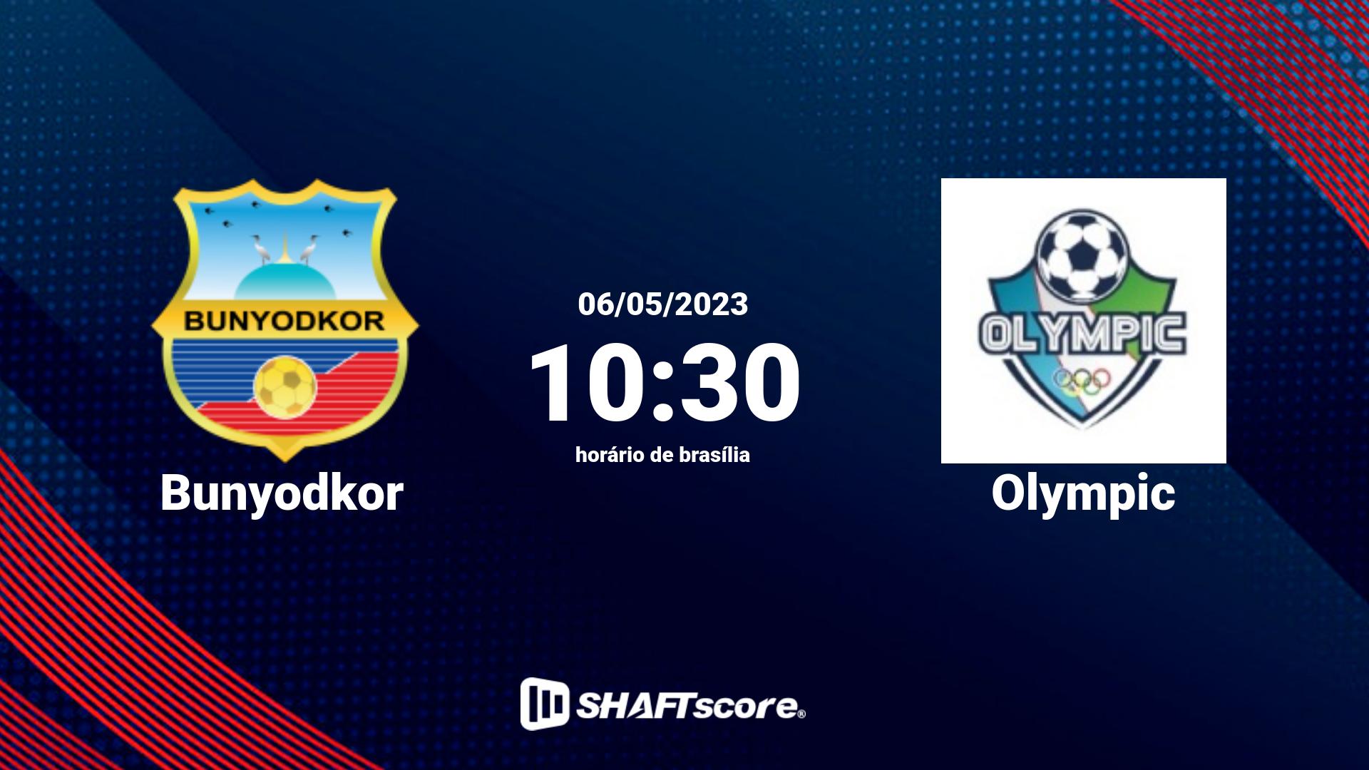 Estatísticas do jogo Bunyodkor vs Olympic 06.05 10:30