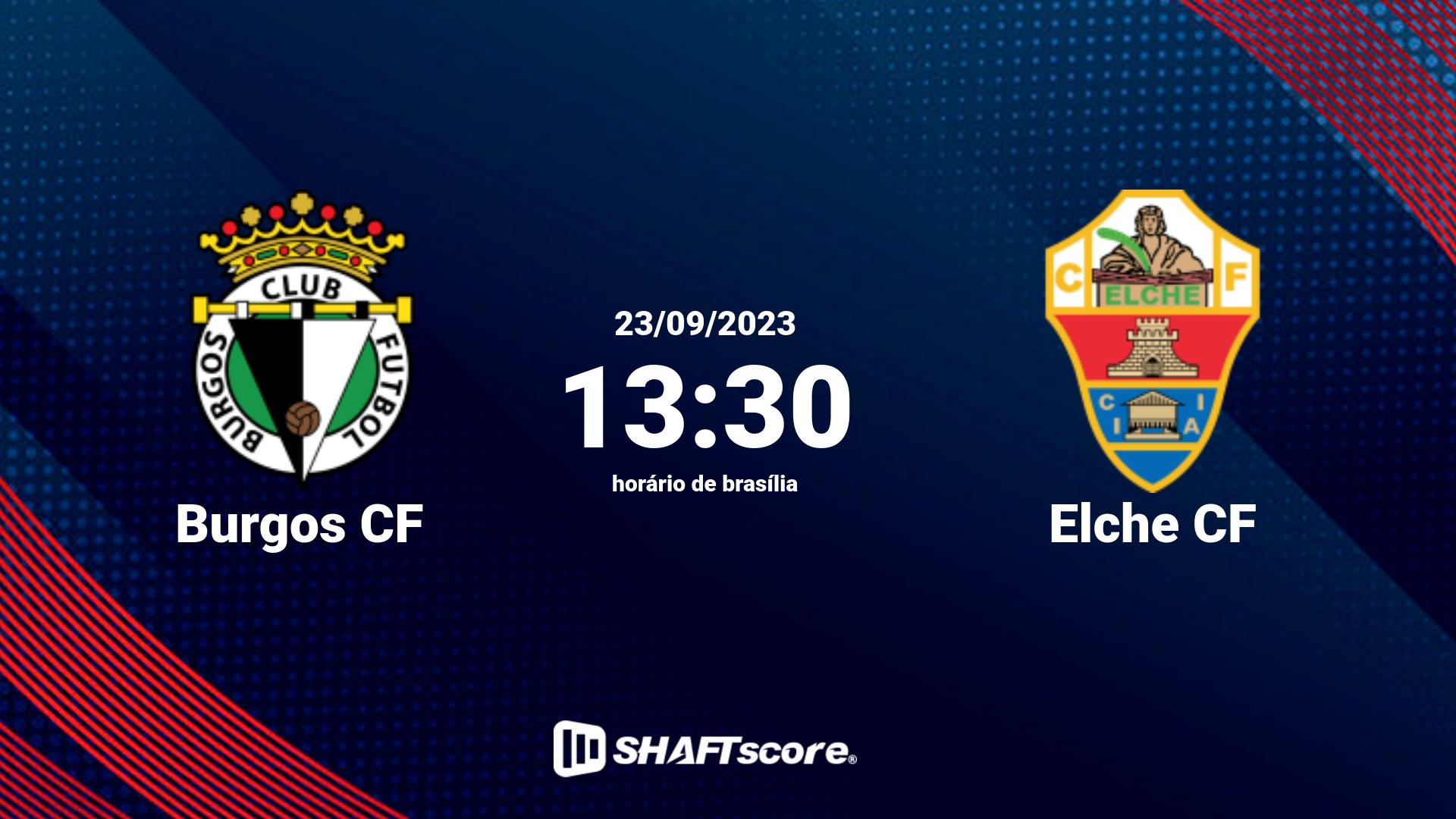 Estatísticas do jogo Burgos CF vs Elche CF 23.09 13:30