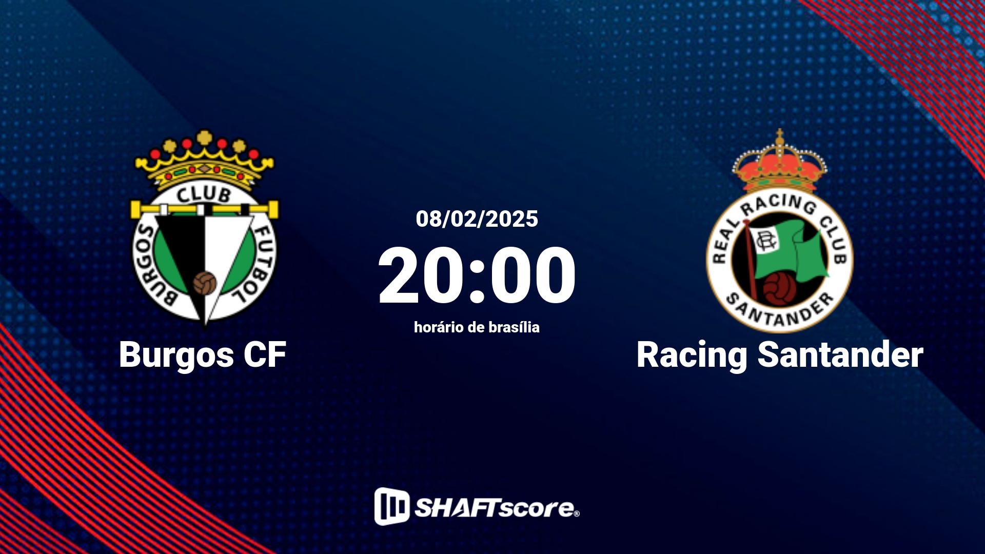 Estatísticas do jogo Burgos CF vs Racing Santander 08.02 20:00