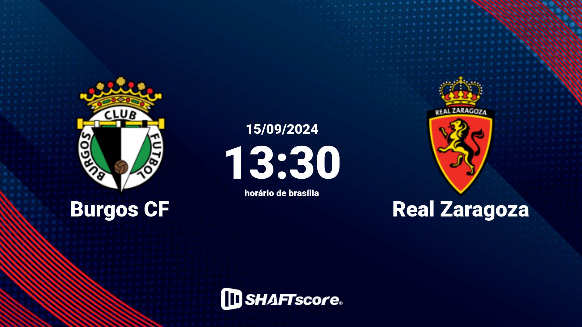 Estatísticas do jogo Burgos CF vs Real Zaragoza 15.09 13:30