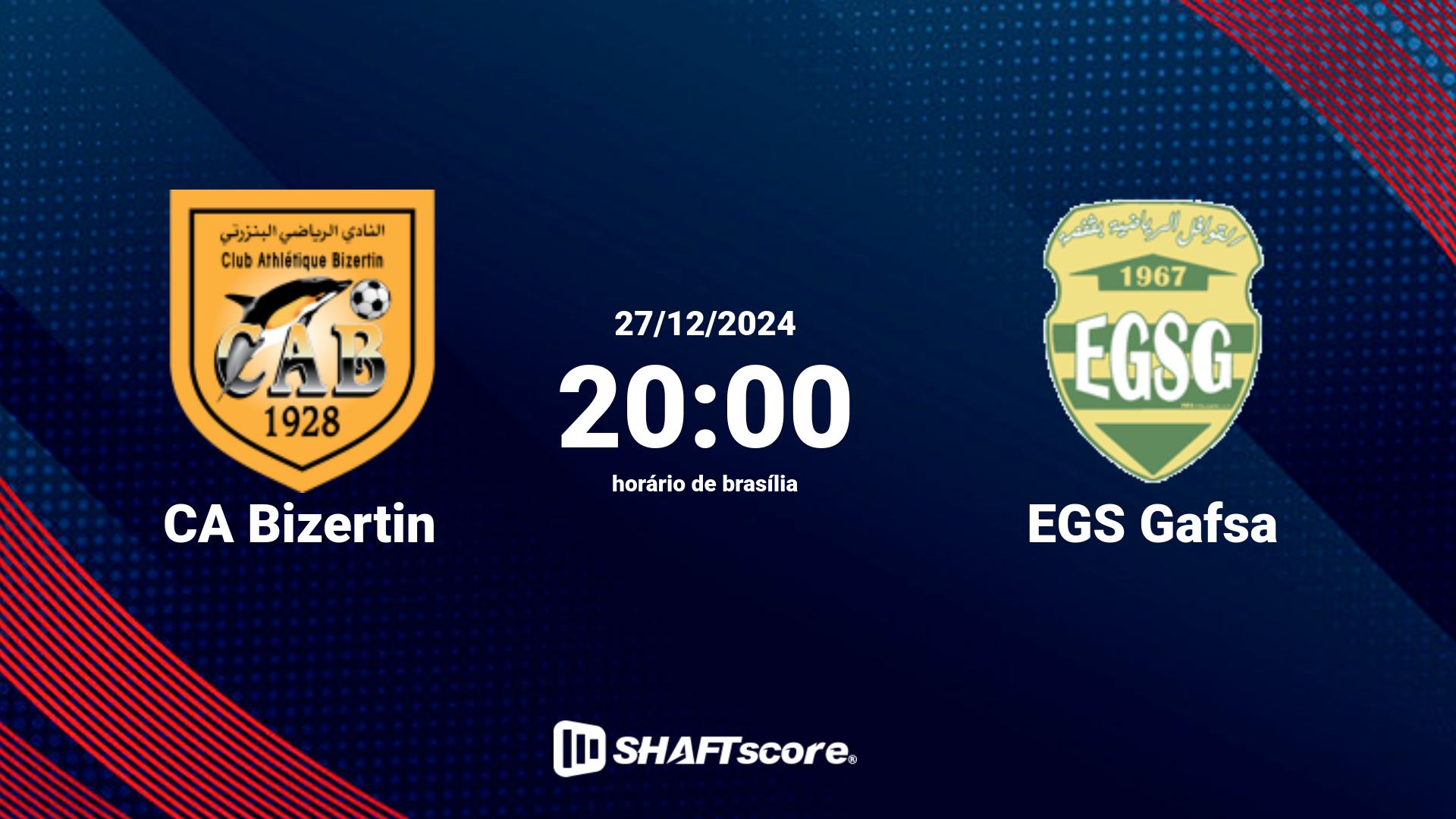 Estatísticas do jogo CA Bizertin vs EGS Gafsa 27.12 20:00