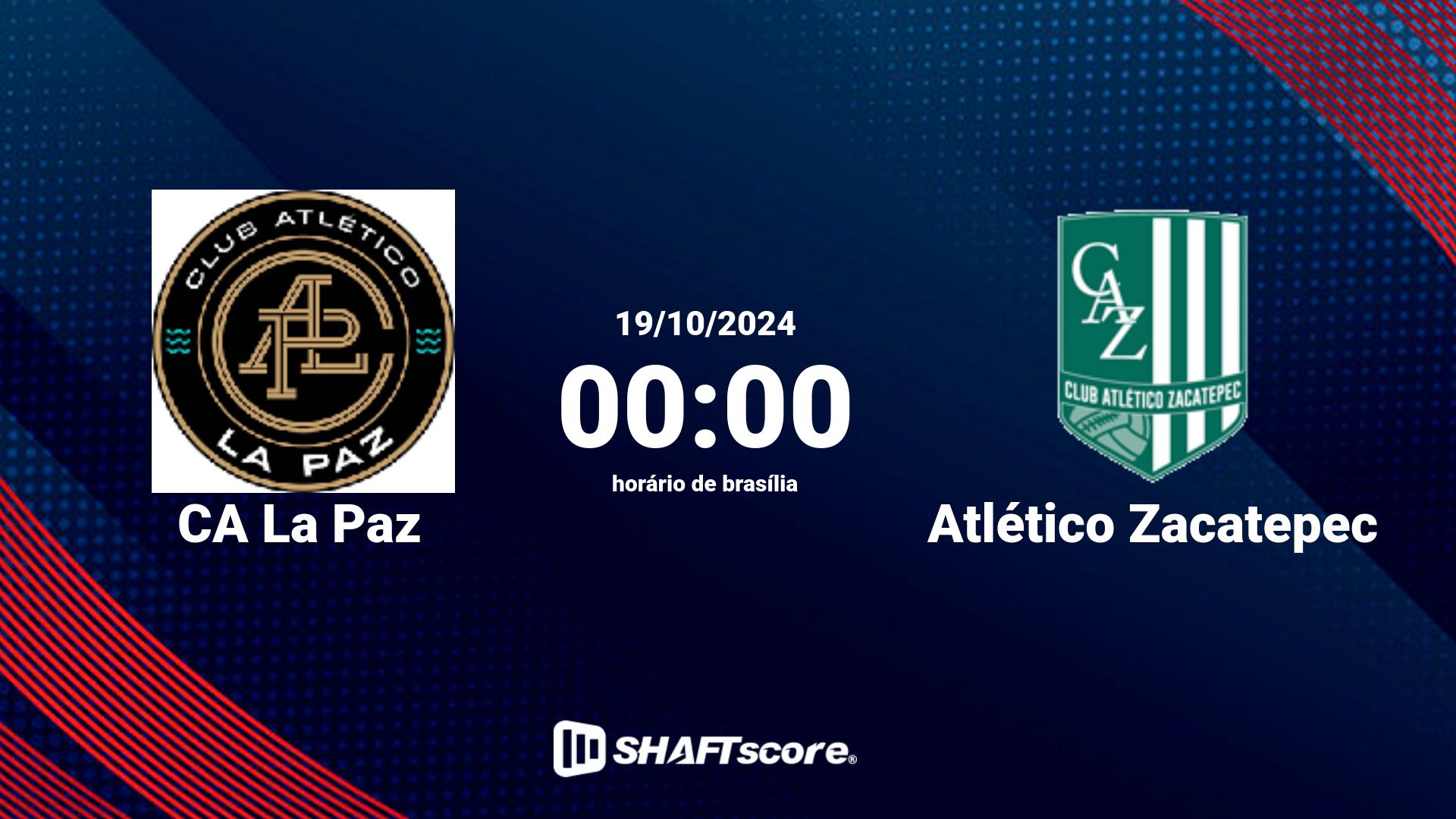 Estatísticas do jogo CA La Paz vs Atlético Zacatepec 19.10 00:00