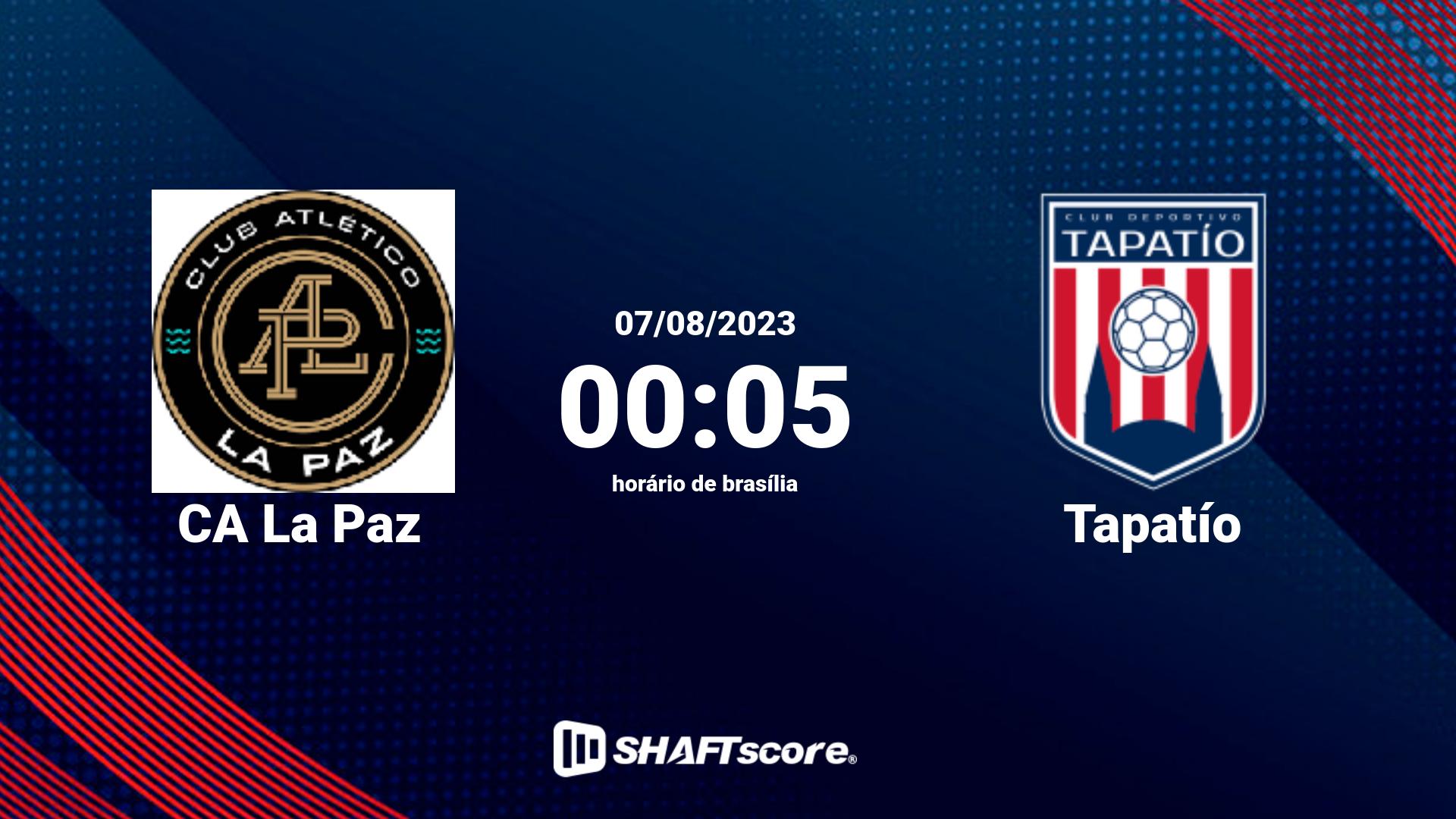 Estatísticas do jogo CA La Paz vs Tapatío 07.08 00:05