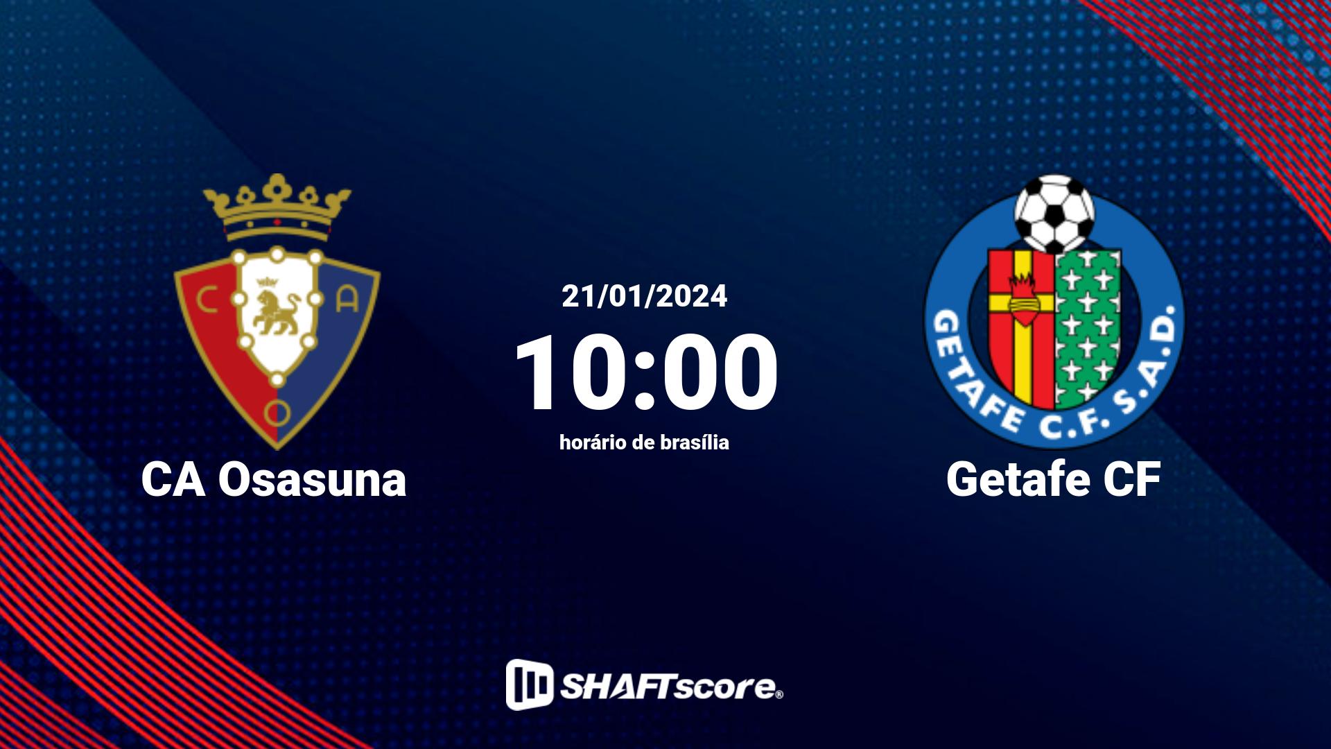 Estatísticas do jogo CA Osasuna vs Getafe CF 21.01 10:00