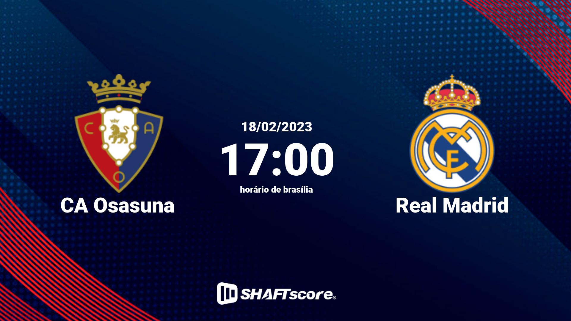 Estatísticas do jogo CA Osasuna vs Real Madrid 18.02 17:00