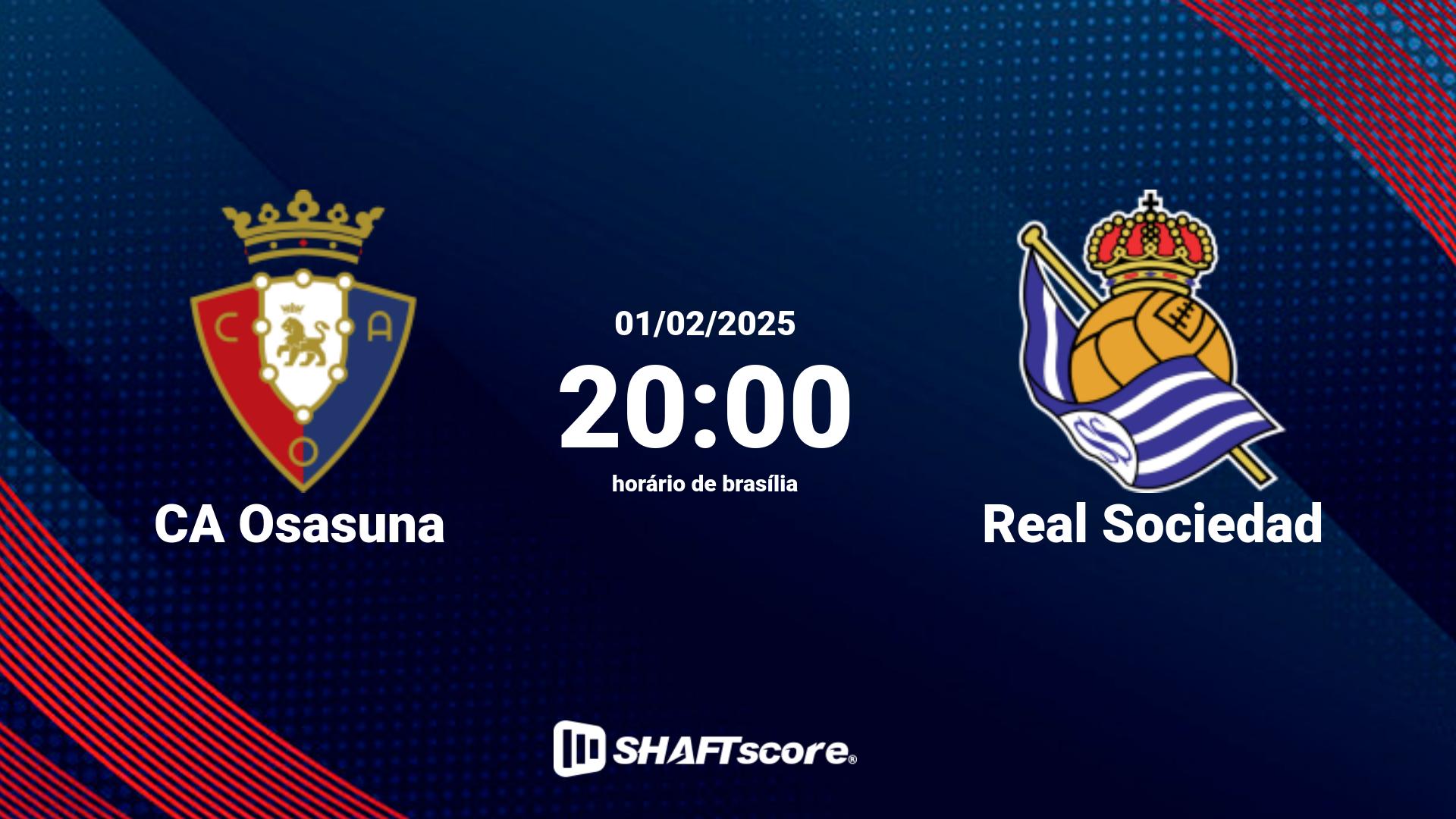 Estatísticas do jogo CA Osasuna vs Real Sociedad 01.02 20:00