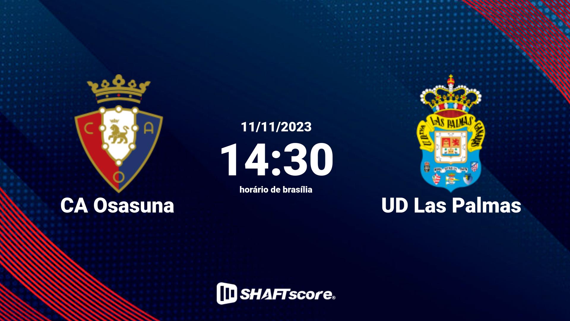 Estatísticas do jogo CA Osasuna vs UD Las Palmas 11.11 14:30