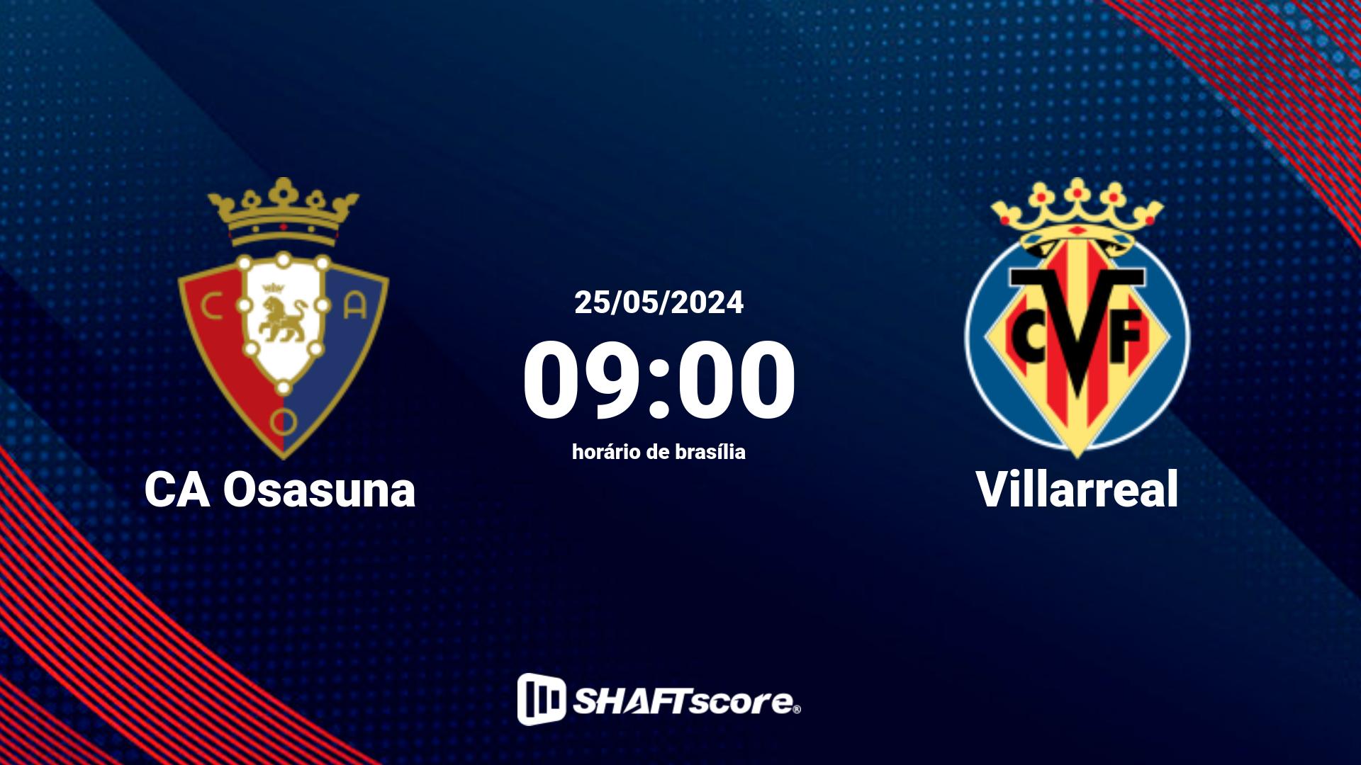 Estatísticas do jogo CA Osasuna vs Villarreal 25.05 09:00