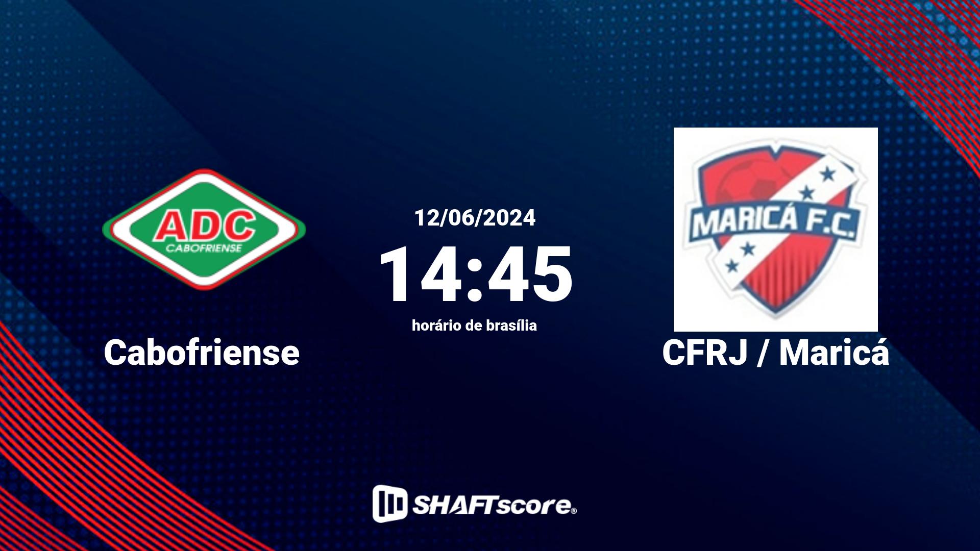 Estatísticas do jogo Cabofriense vs CFRJ / Maricá 12.06 14:45