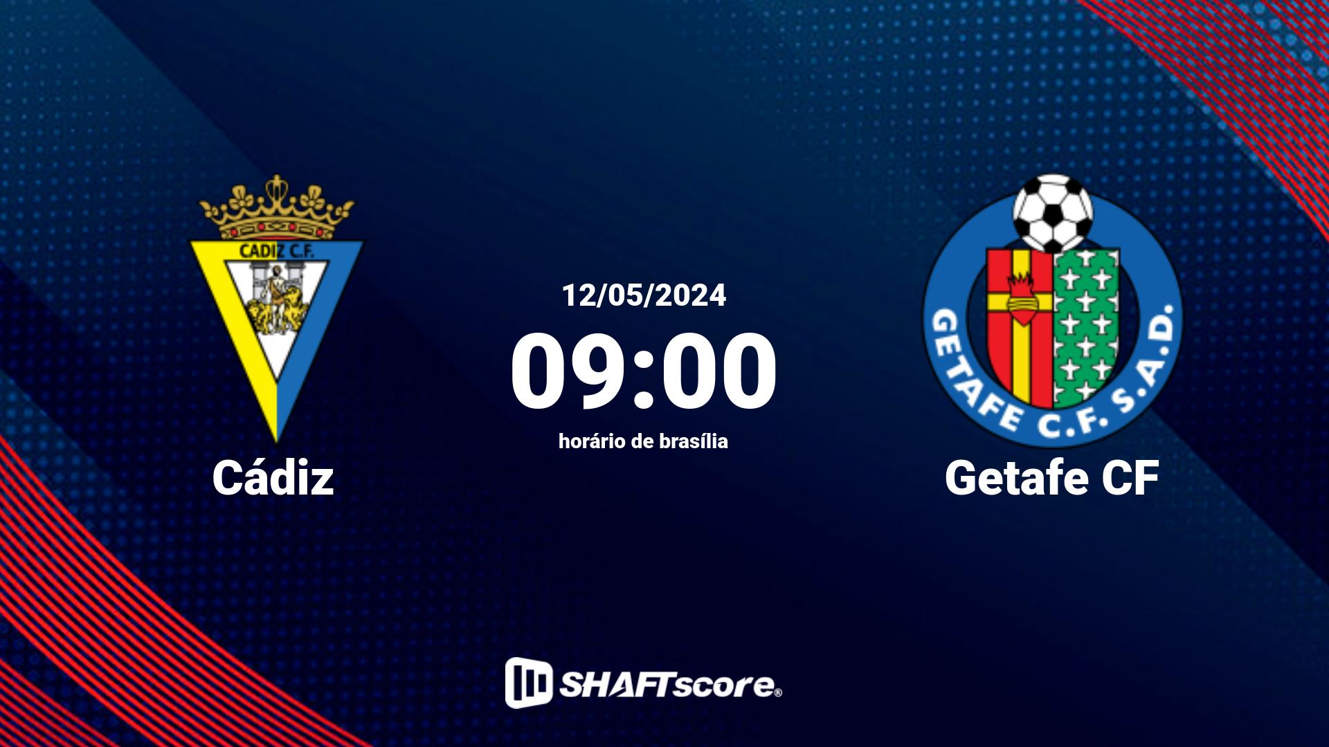Estatísticas do jogo Cádiz vs Getafe CF 12.05 09:00