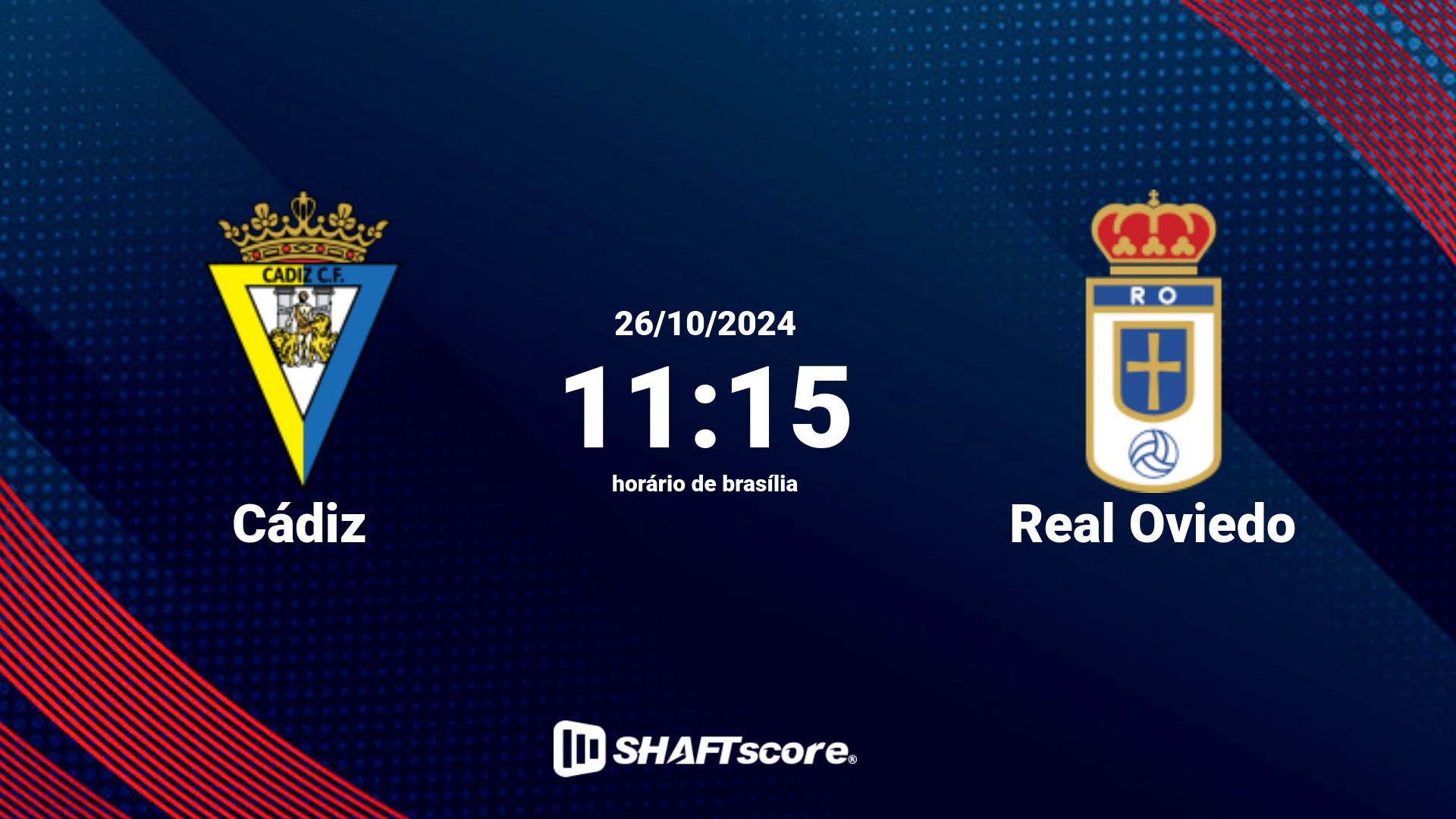 Estatísticas do jogo Cádiz vs Real Oviedo 26.10 11:15