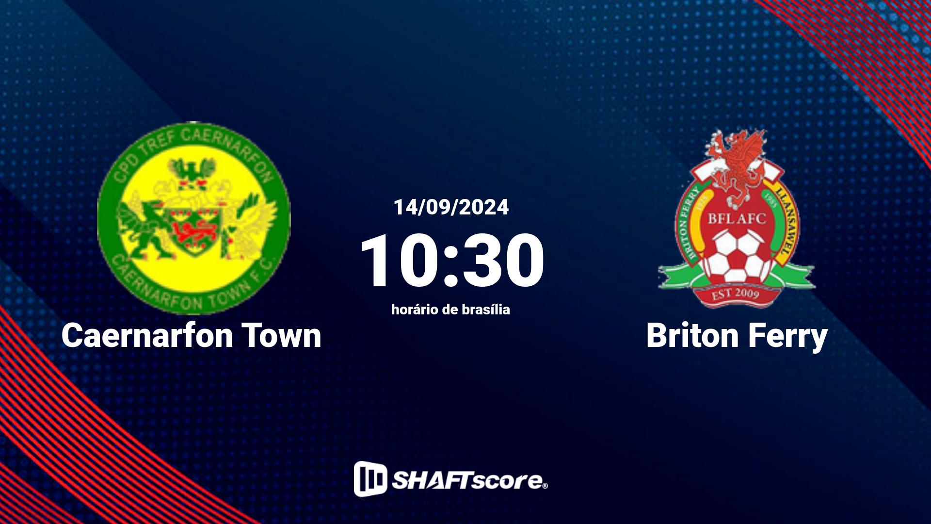 Estatísticas do jogo Caernarfon Town vs Briton Ferry 14.09 10:30