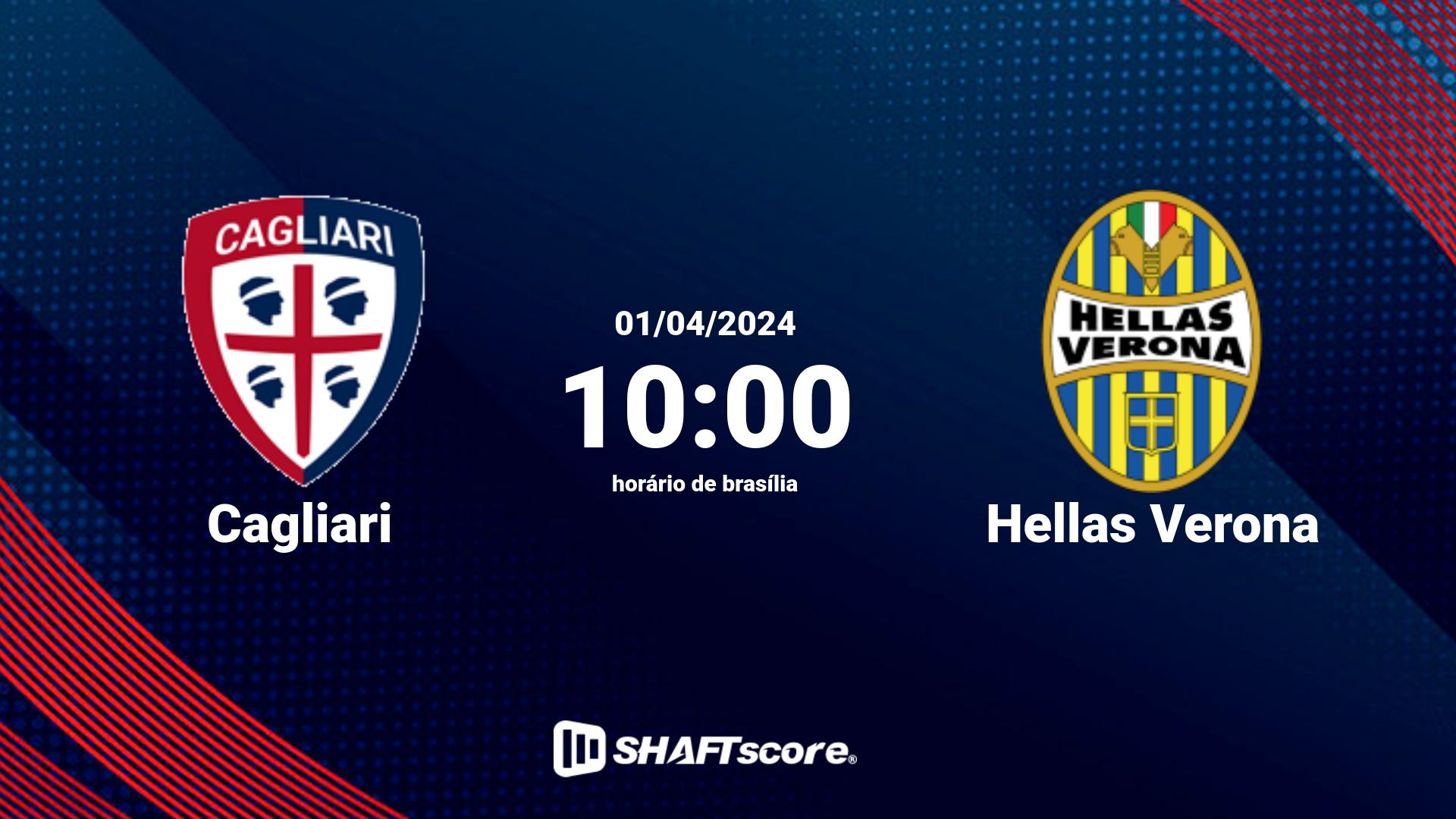 Estatísticas do jogo Cagliari vs Hellas Verona 01.04 10:00