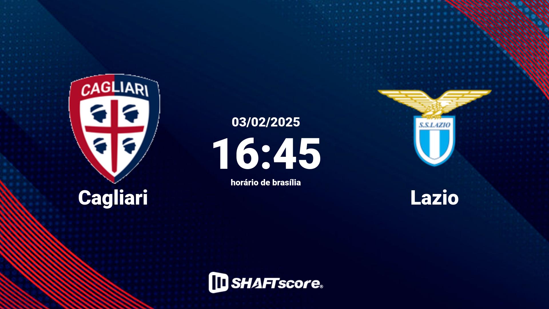 Estatísticas do jogo Cagliari vs Lazio 03.02 16:45