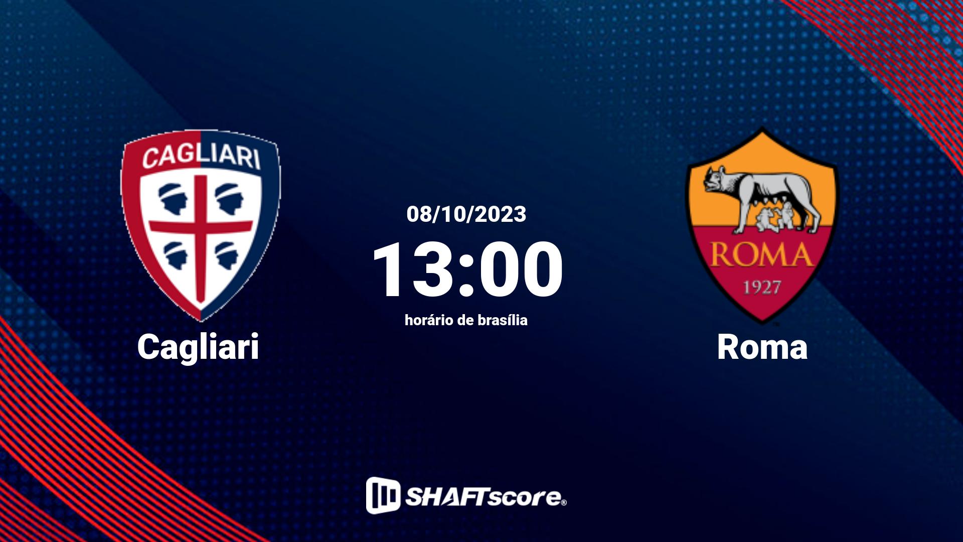 Estatísticas do jogo Cagliari vs Roma 08.10 13:00