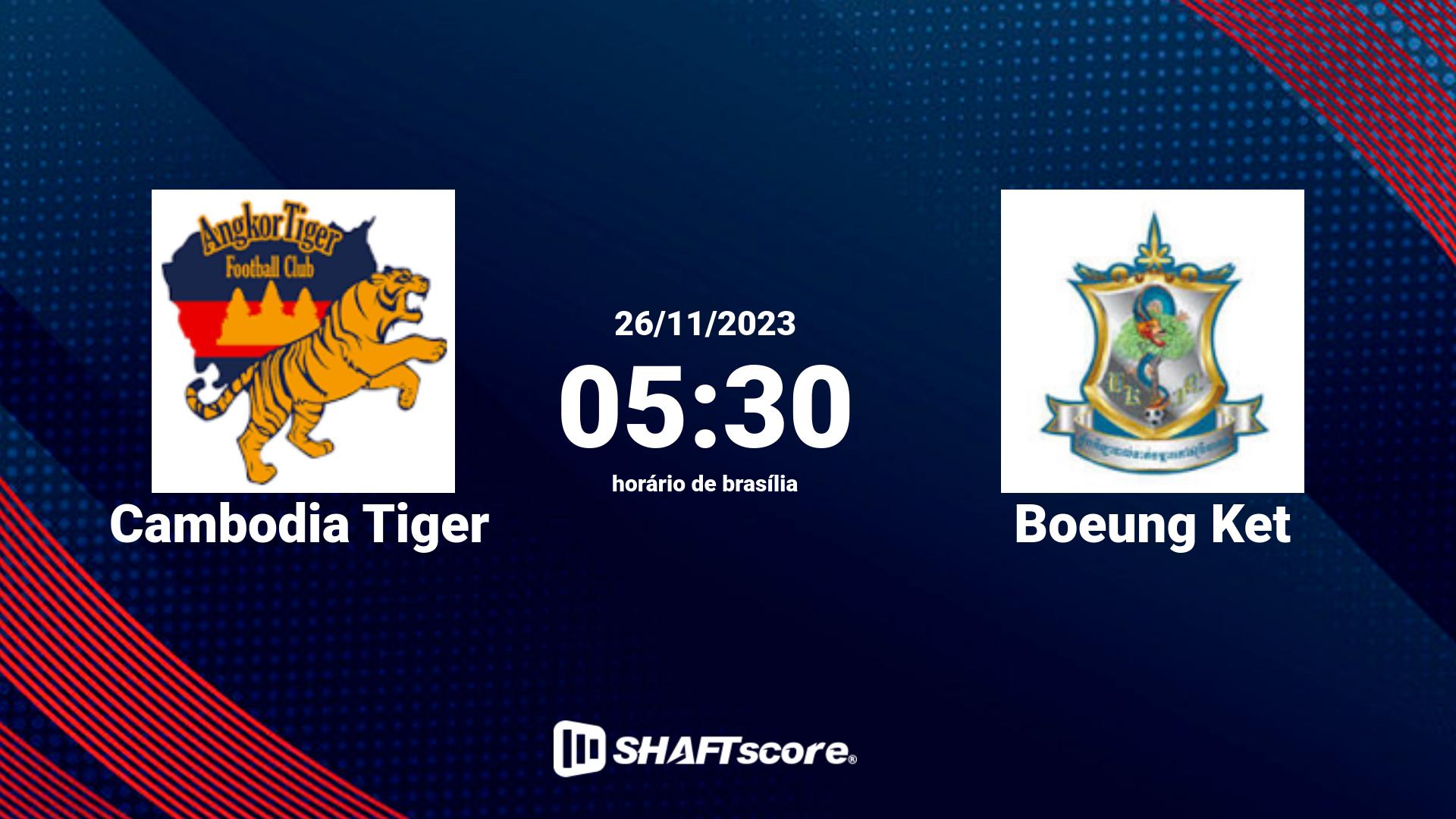 Estatísticas do jogo Cambodia Tiger vs Boeung Ket 26.11 05:30