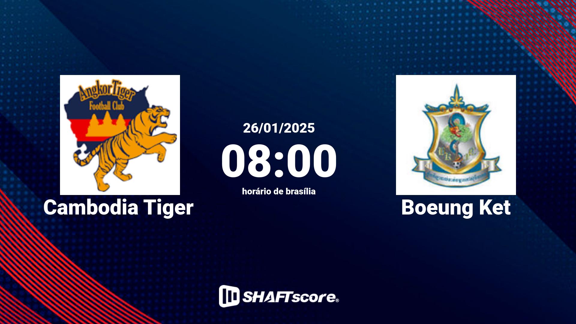 Estatísticas do jogo Cambodia Tiger vs Boeung Ket 26.01 08:00