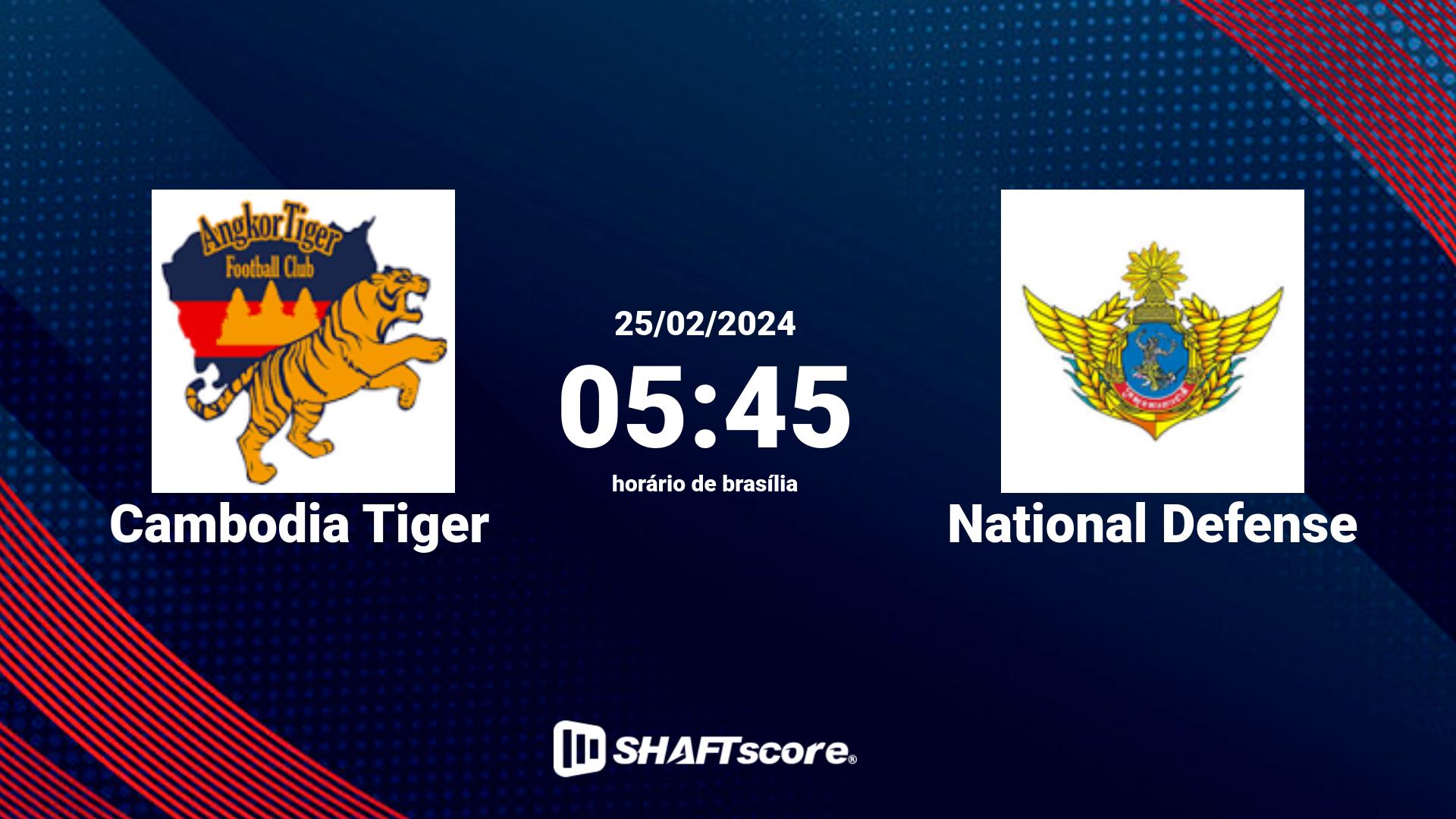 Estatísticas do jogo Cambodia Tiger vs National Defense 25.02 05:45