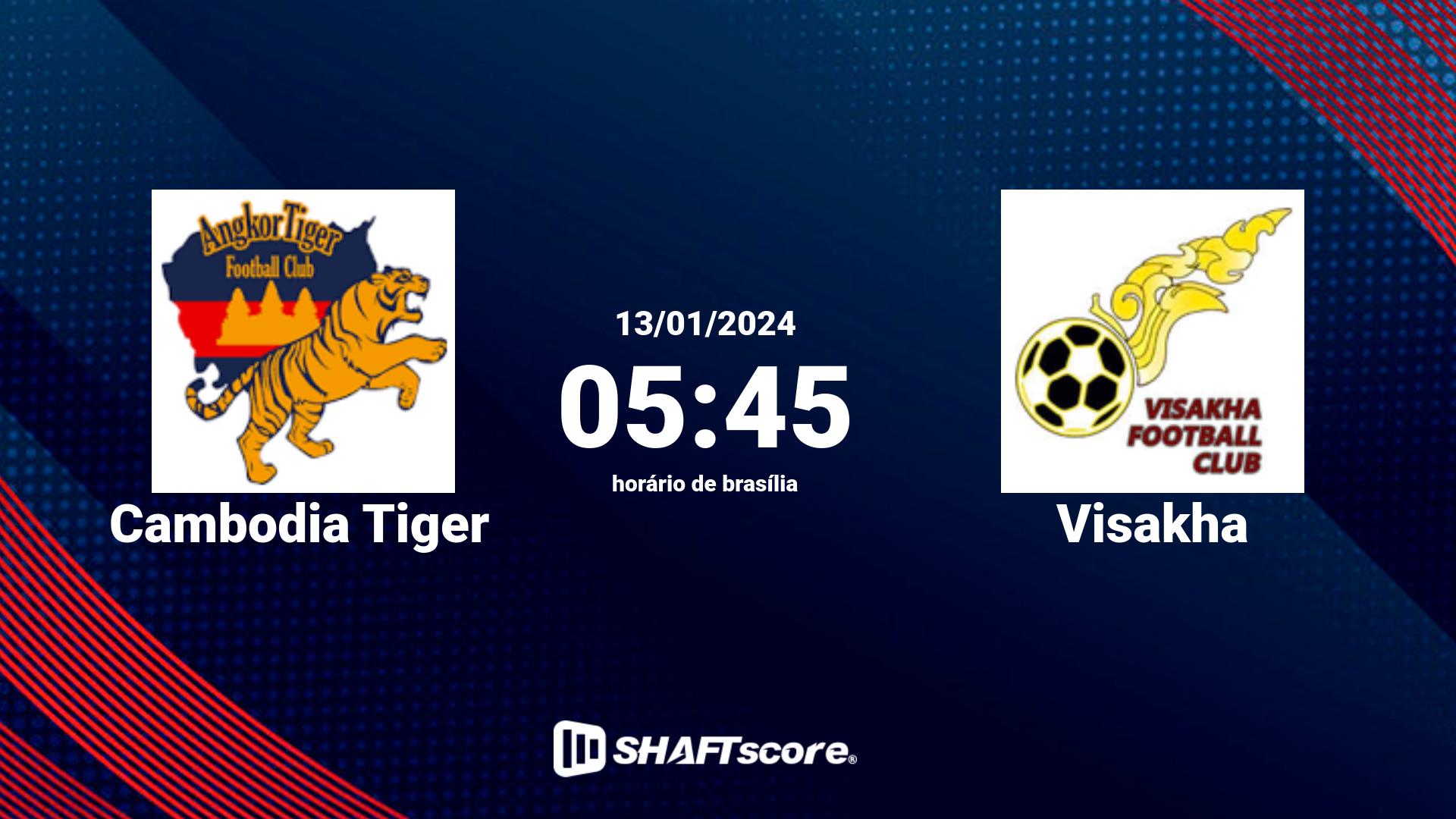 Estatísticas do jogo Cambodia Tiger vs Visakha 13.01 05:45