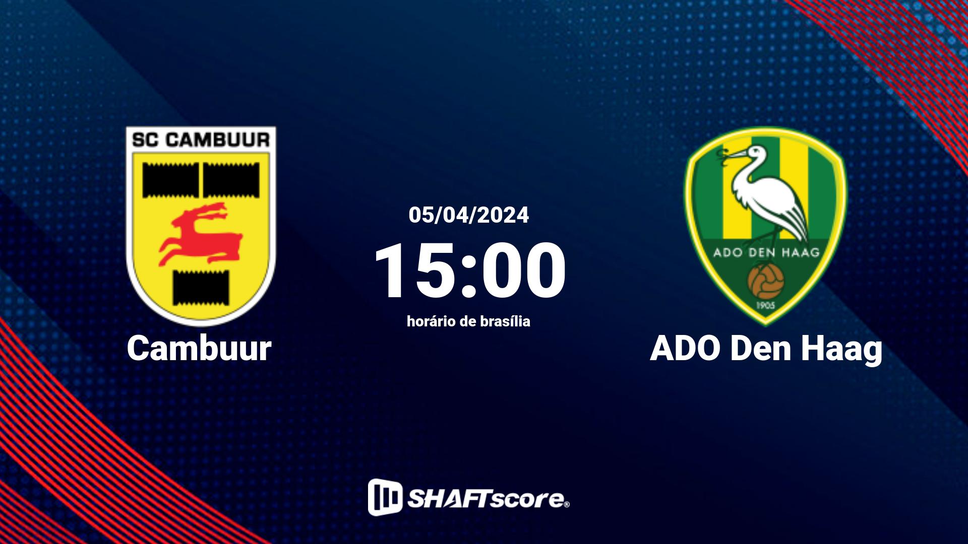 Estatísticas do jogo Cambuur vs ADO Den Haag 05.04 15:00