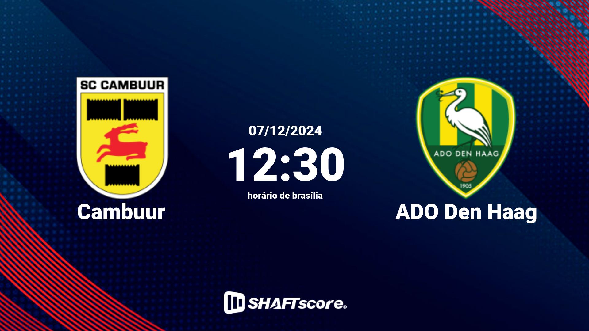 Estatísticas do jogo Cambuur vs ADO Den Haag 07.12 12:30