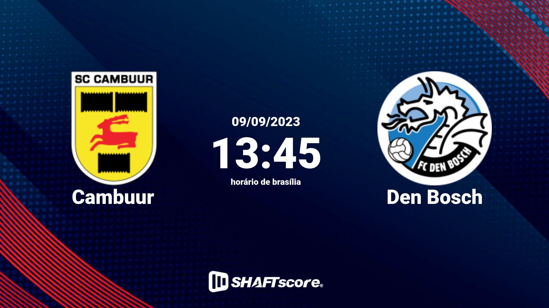 Estatísticas do jogo Cambuur vs Den Bosch 09.09 13:45