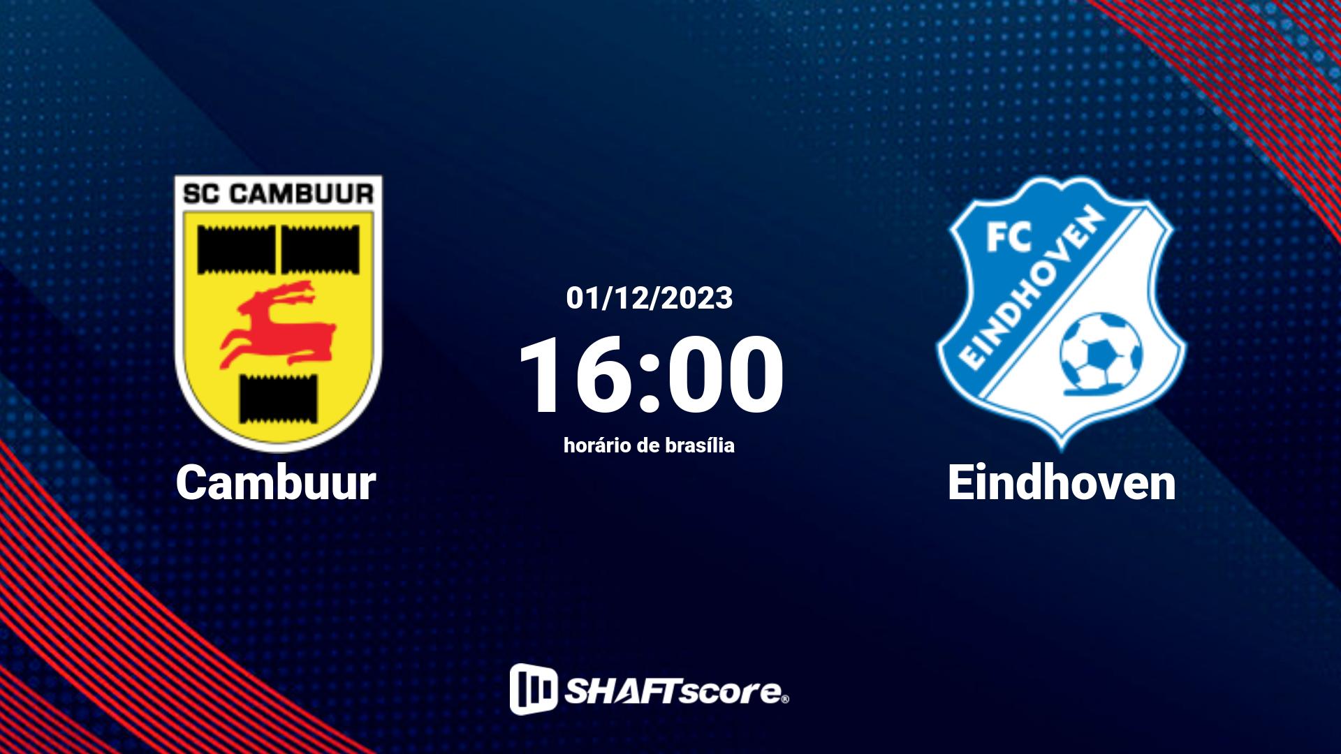 Estatísticas do jogo Cambuur vs Eindhoven 01.12 16:00