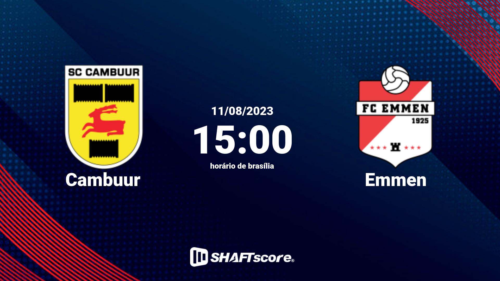 Estatísticas do jogo Cambuur vs Emmen 11.08 15:00