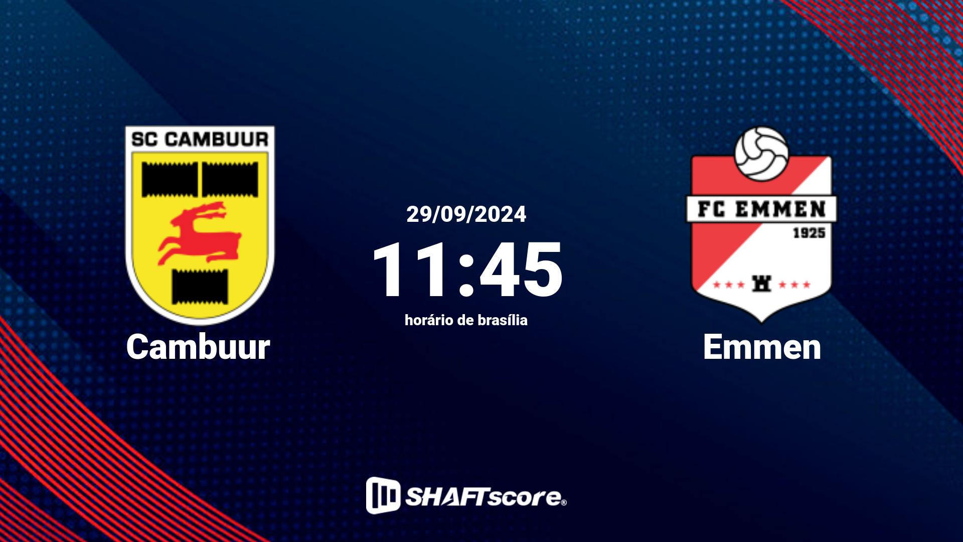 Estatísticas do jogo Cambuur vs Emmen 29.09 11:45