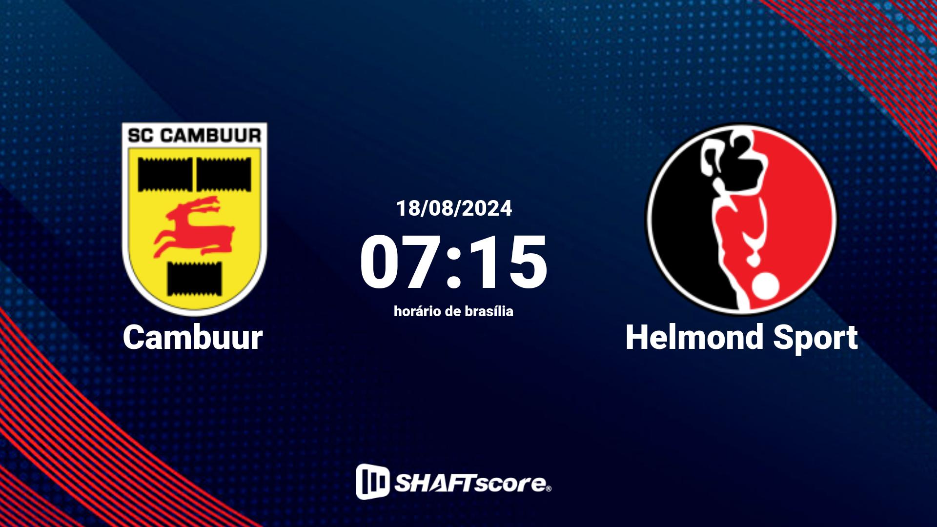 Estatísticas do jogo Cambuur vs Helmond Sport 18.08 07:15