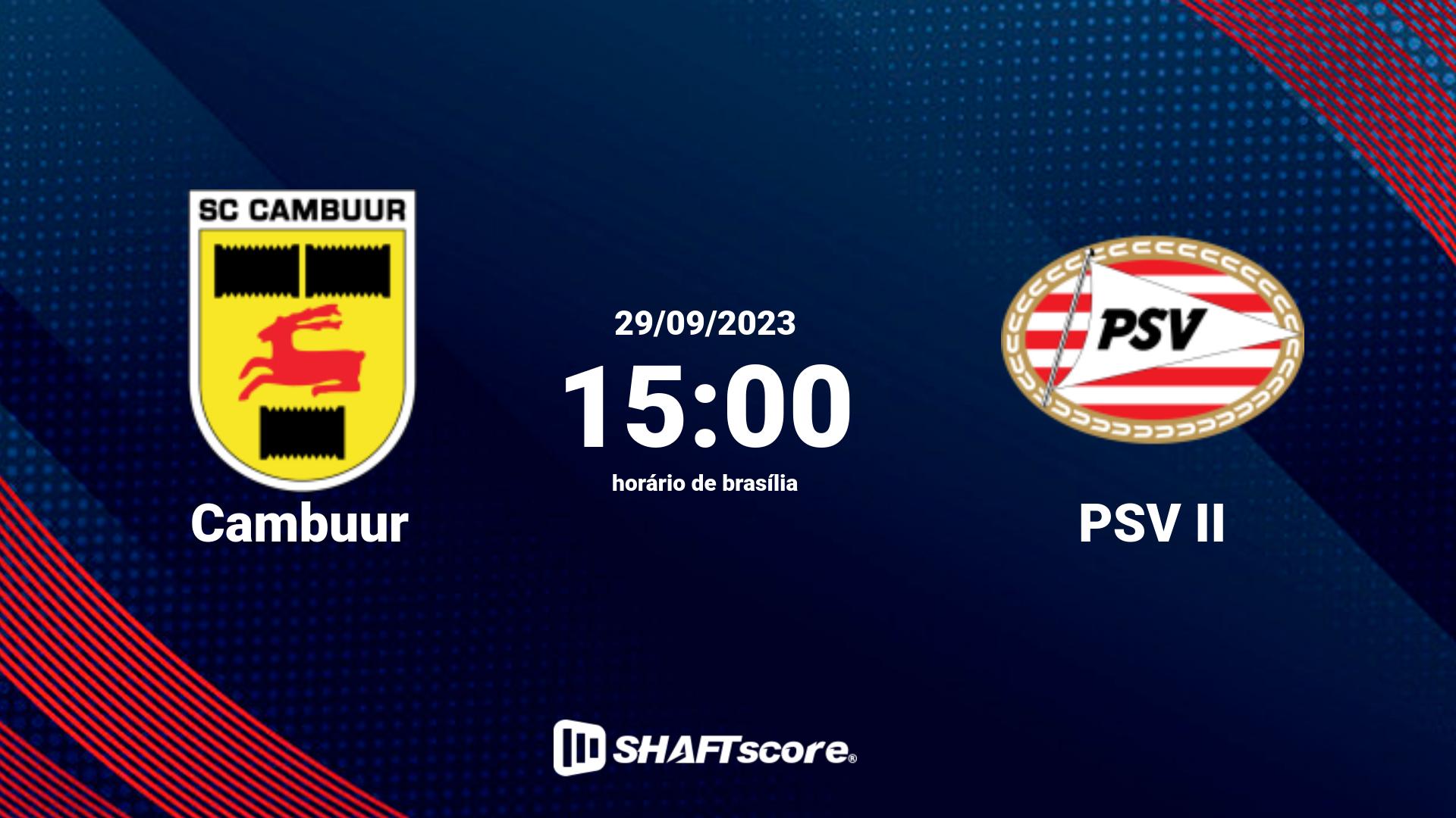 Estatísticas do jogo Cambuur vs PSV II 29.09 15:00