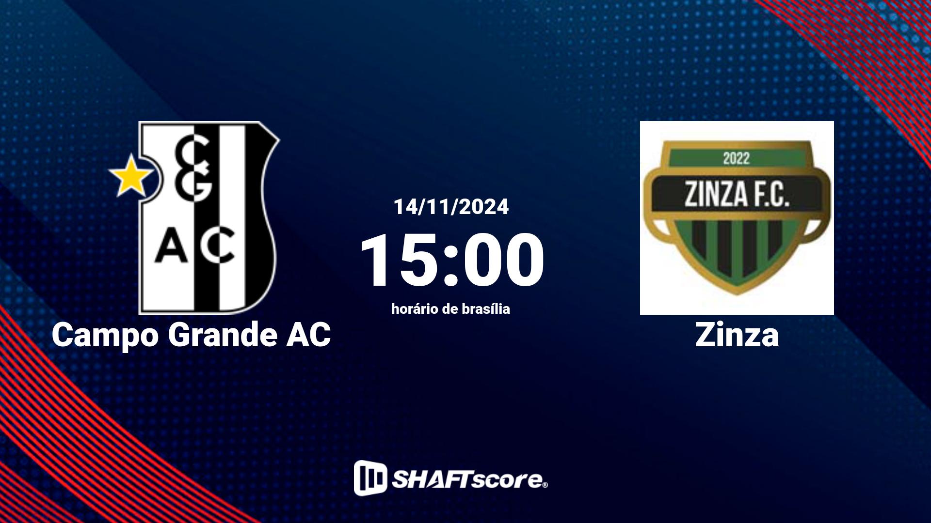 Estatísticas do jogo Campo Grande AC vs Zinza 14.11 15:00